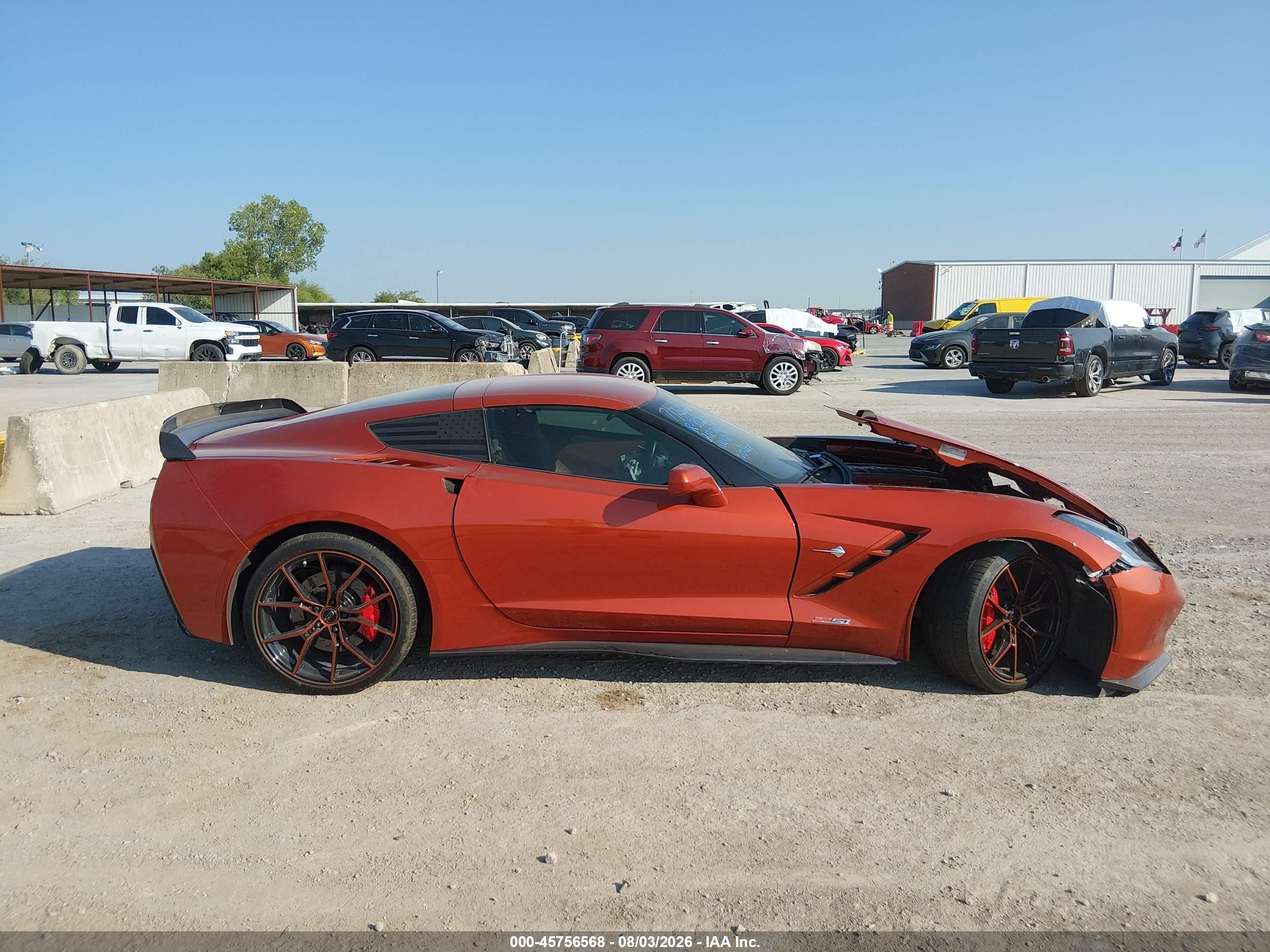2015 Chevrolet Corvette Stingray Z51 Orange vin: 1G1YM2D71F5120694