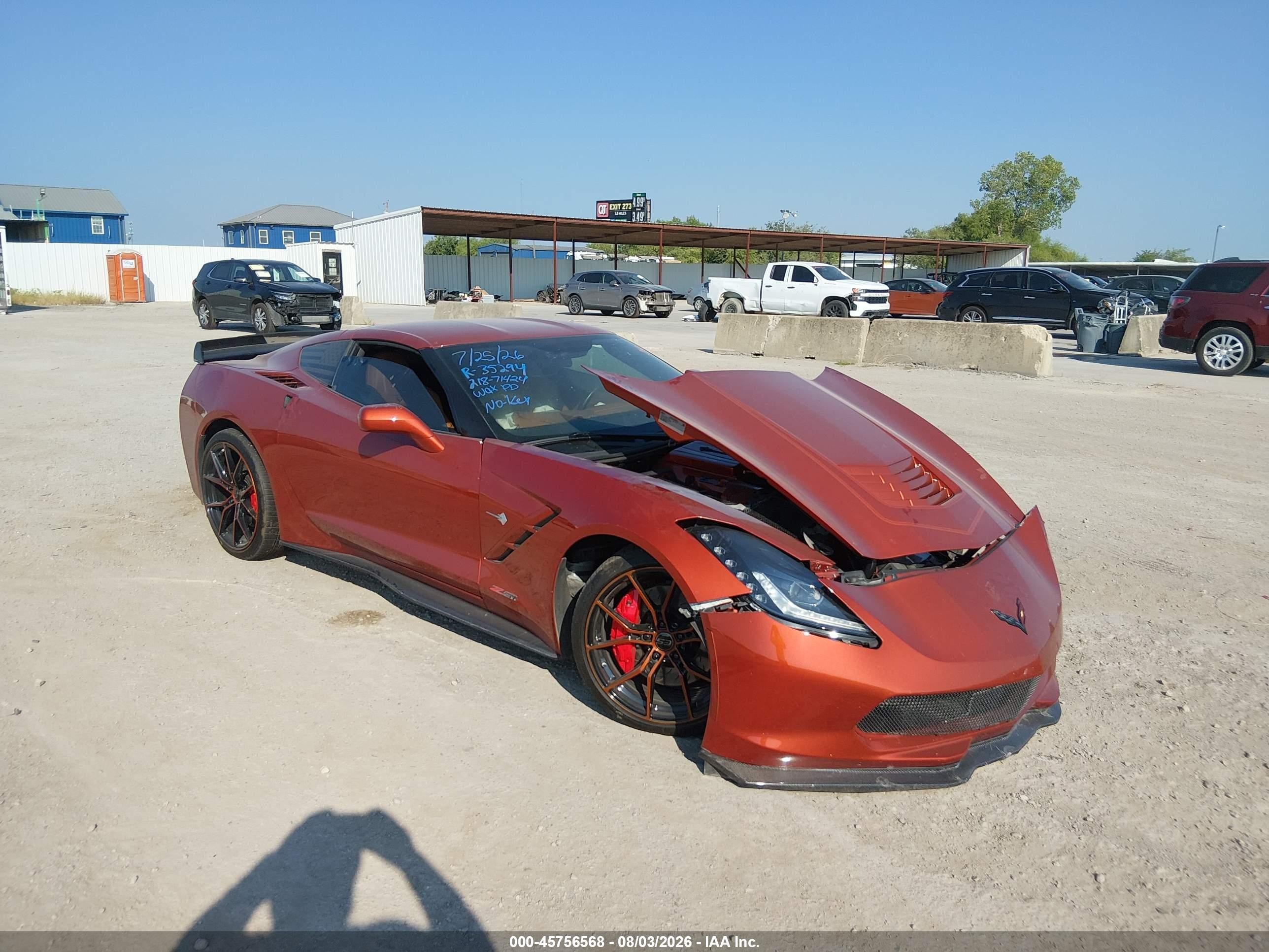 2015 Chevrolet Corvette Stingray Z51 Orange vin: 1G1YM2D71F5120694