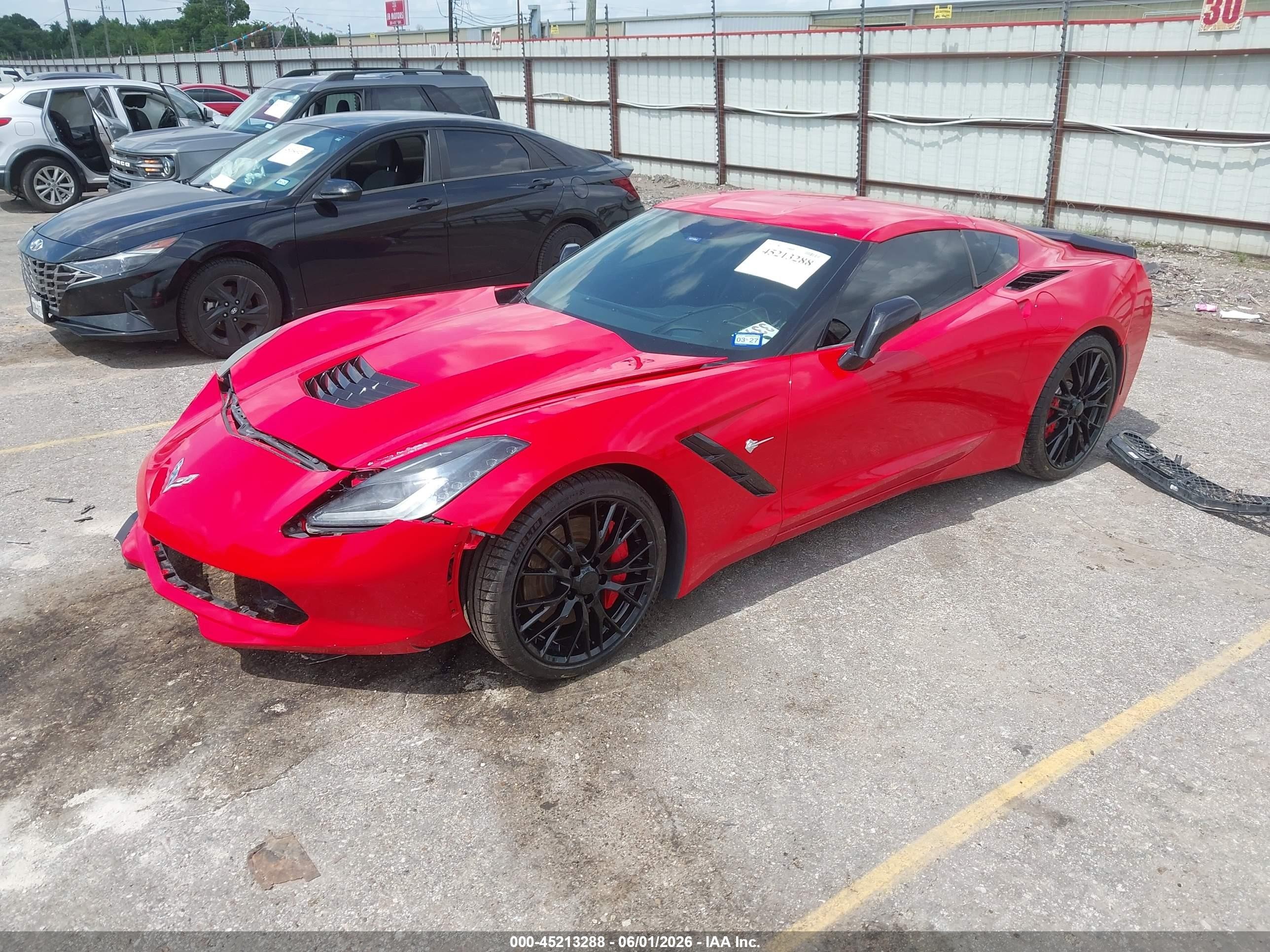 2014 Chevrolet Corvette Stingray Z51 Red vin: 1G1YM2D73E5114734