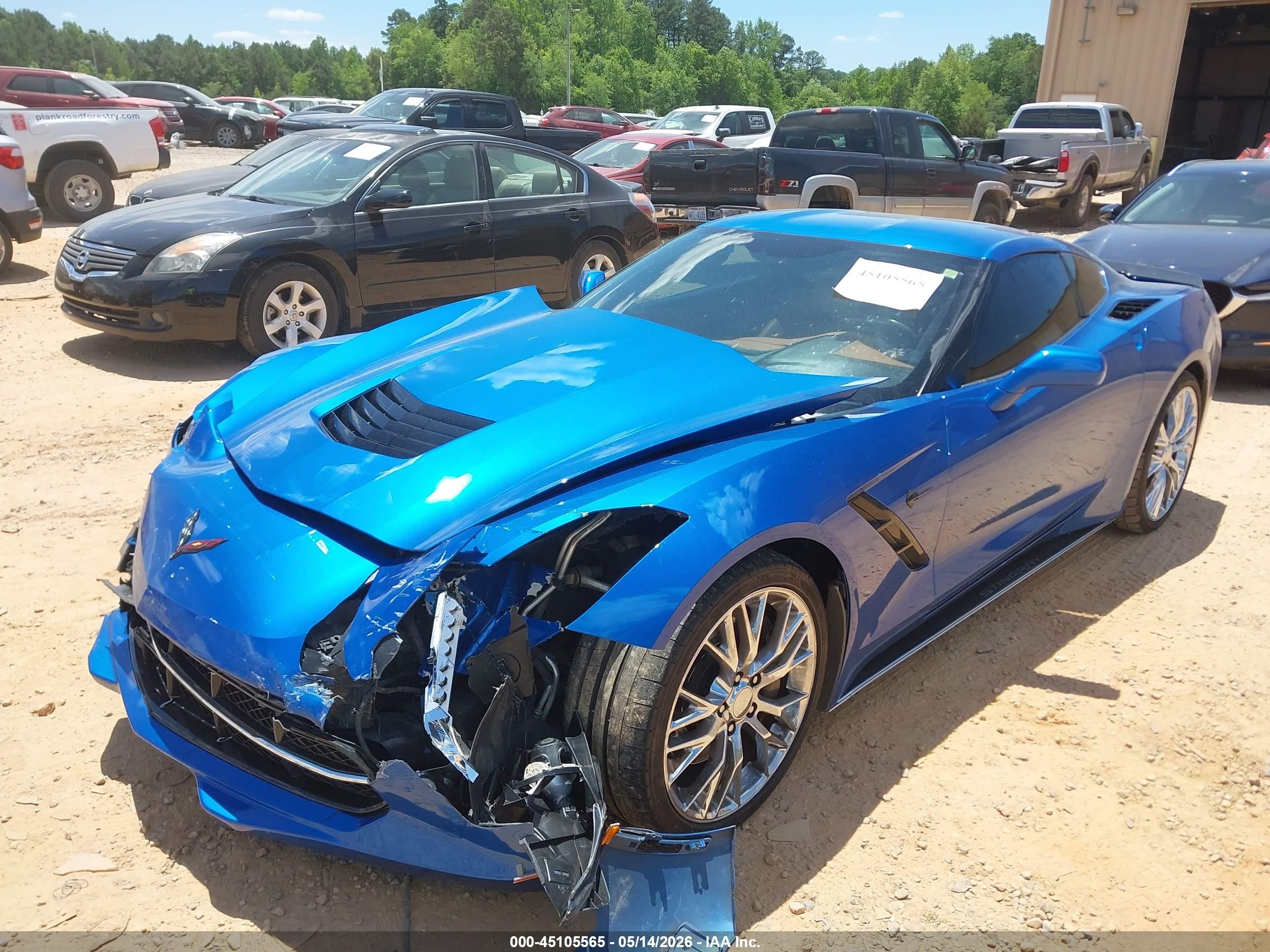 2015 Chevrolet Corvette Stingray Z51 Blue vin: 1G1YM2D75F5124439