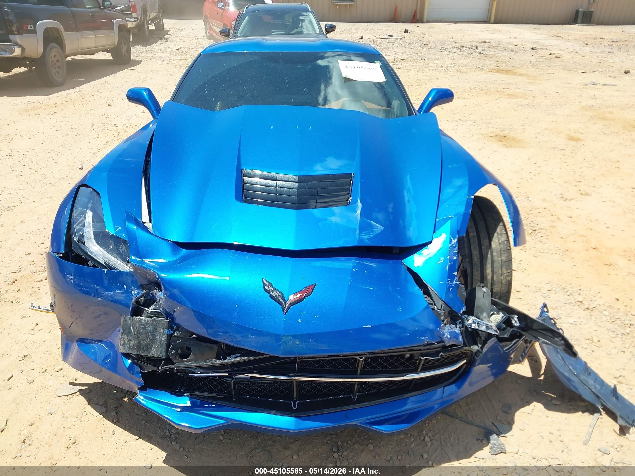 2015 Chevrolet Corvette Stingray Z51 Blue vin: 1G1YM2D75F5124439