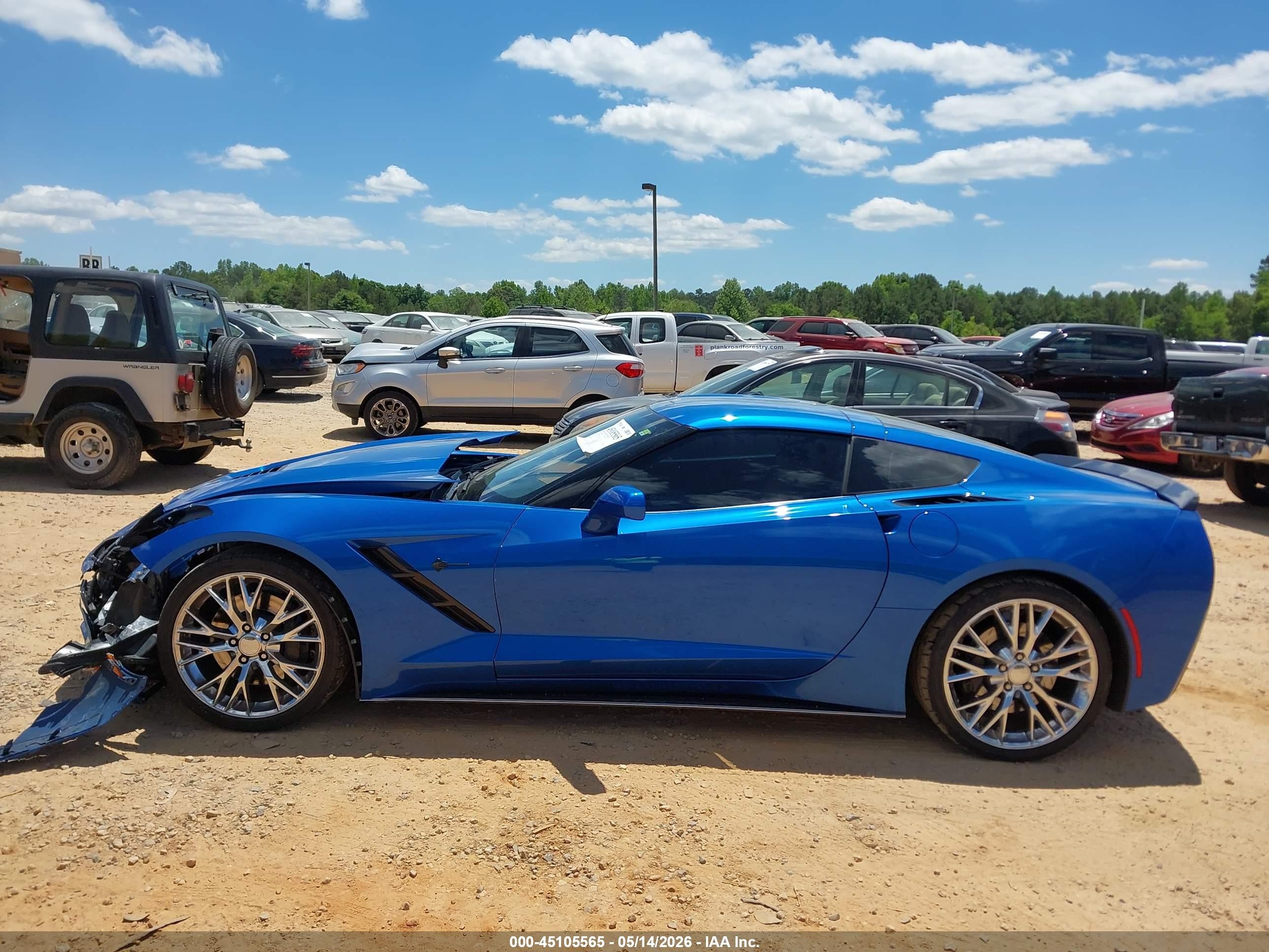 2015 Chevrolet Corvette Stingray Z51 Blue vin: 1G1YM2D75F5124439