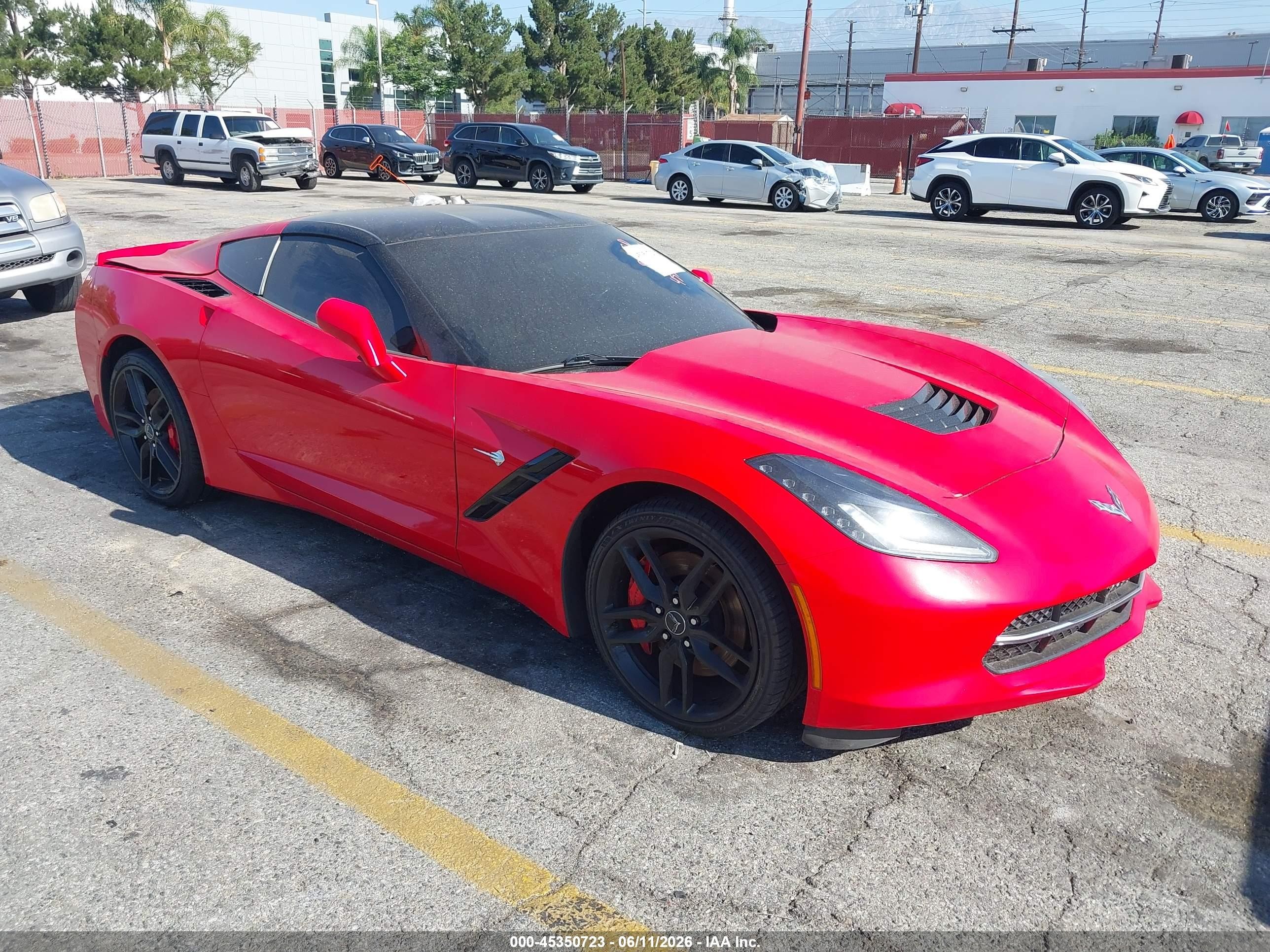 2015 Chevrolet Corvette Stingray Z51 Red vin: 1G1YM2D76F5114423