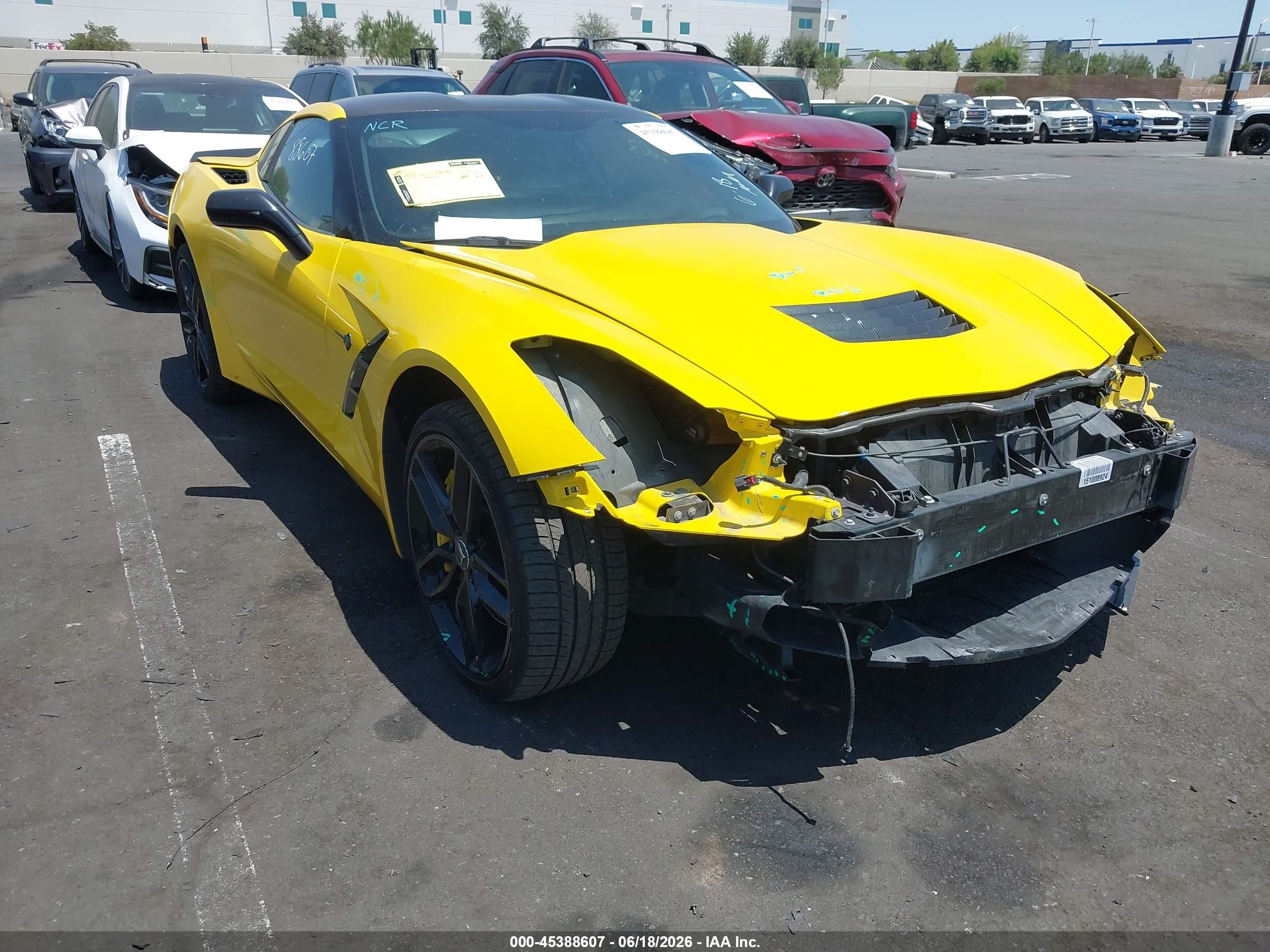 2015 Chevrolet Corvette Stingray Z51 Желтый vin: 1G1YM2D79F5108079