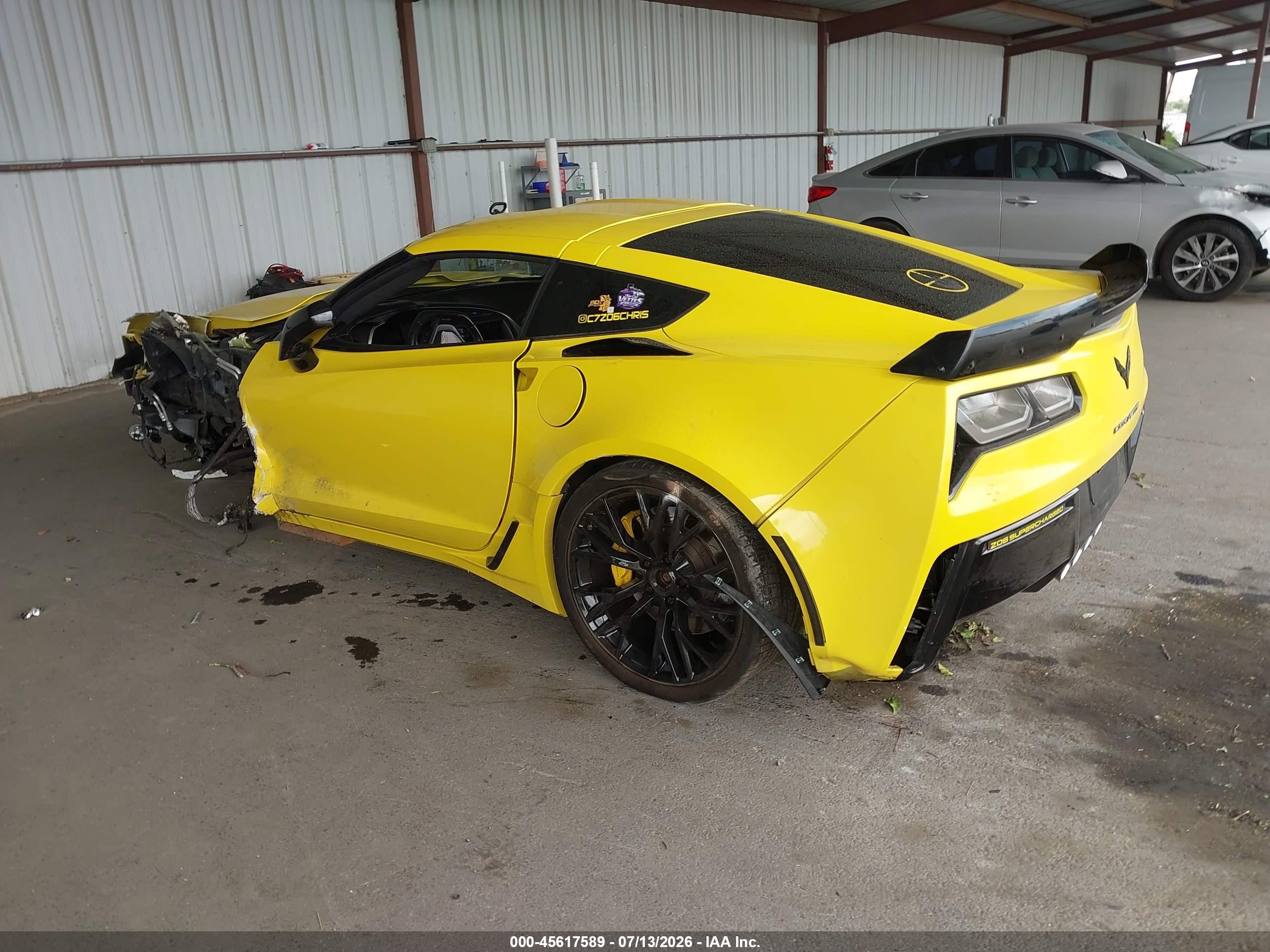2016 Chevrolet Corvette Z06 Желтый vin: 1G1YU2D6XG5607286