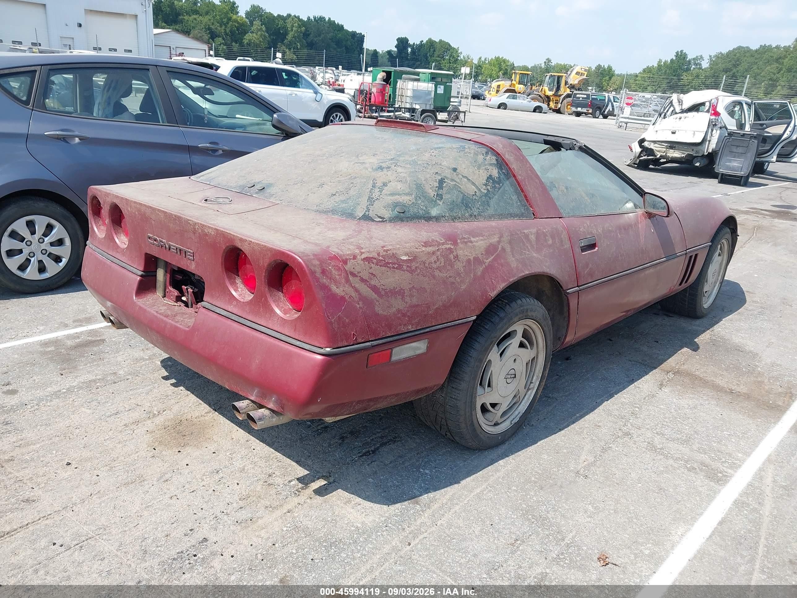 1989 Chevrolet Corvette   Burgundy vin: 1G1YY2181K5124644