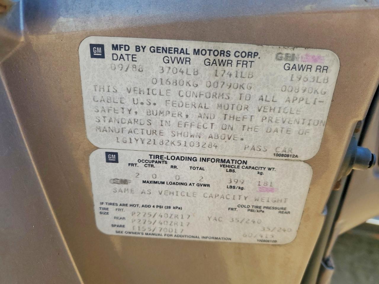 1989 Chevrolet Corvette Gray vin: 1G1YY2182K5103284