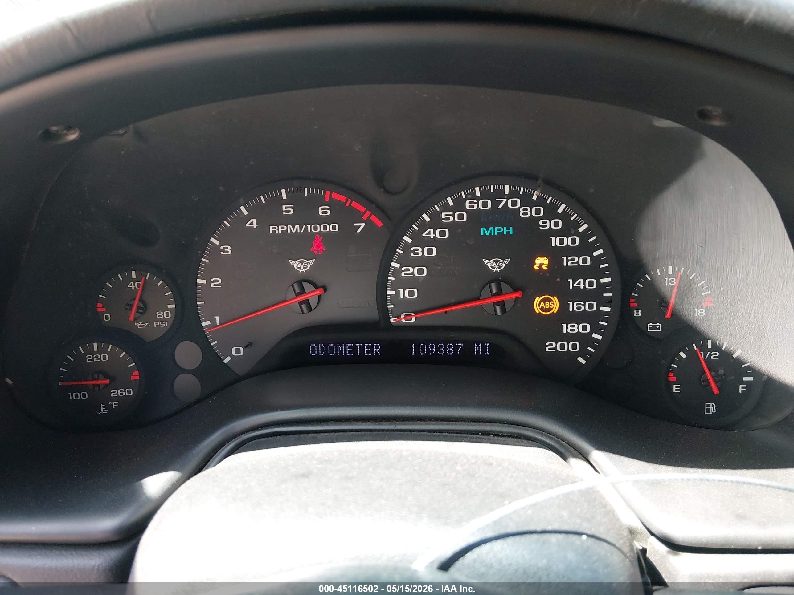 1997 Chevrolet Corvette   Black vin: 1G1YY22G0V5104072