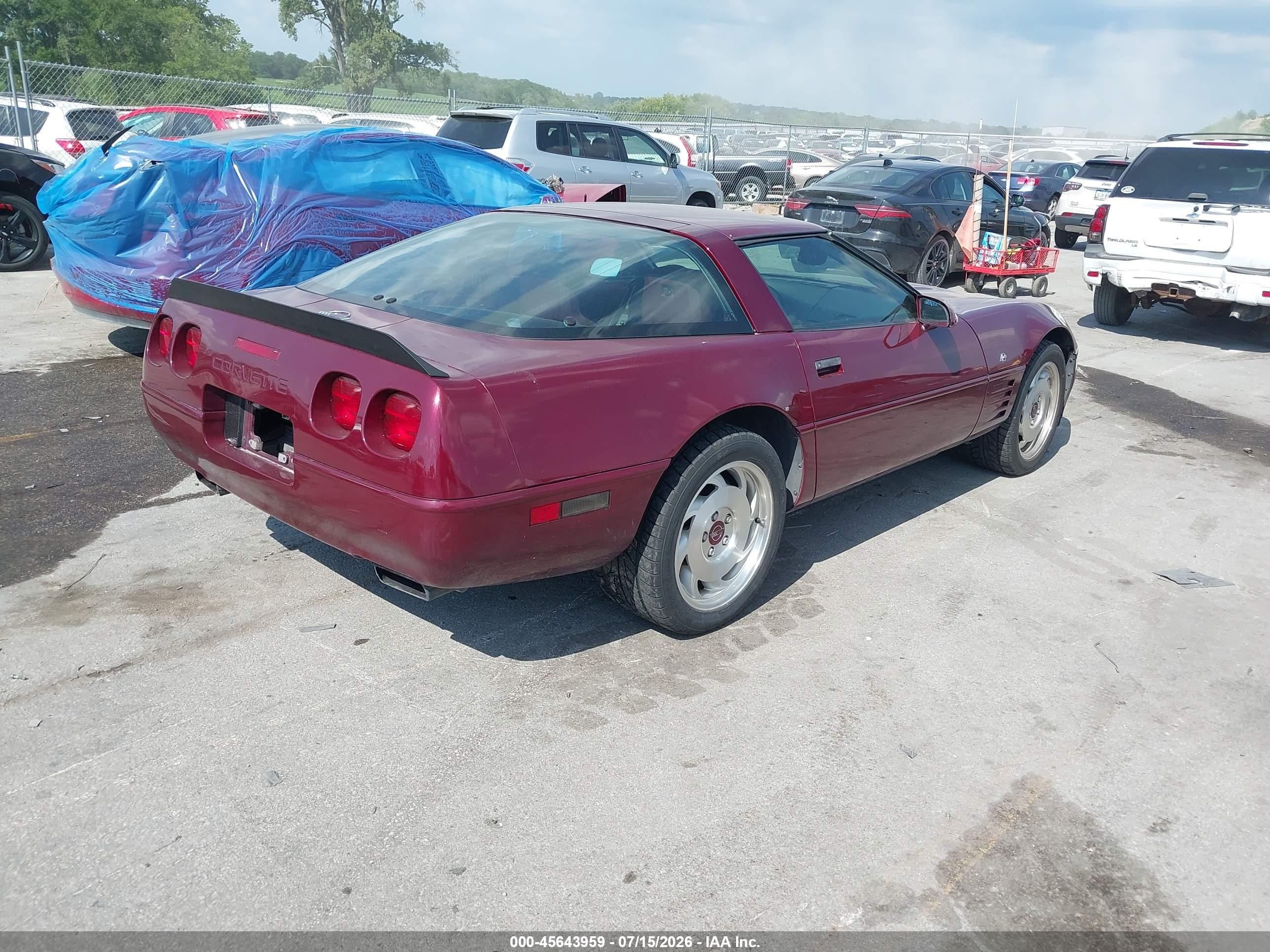 1993 Chevrolet Corvette   Темно-бордовый vin: 1G1YY23P5P5103291