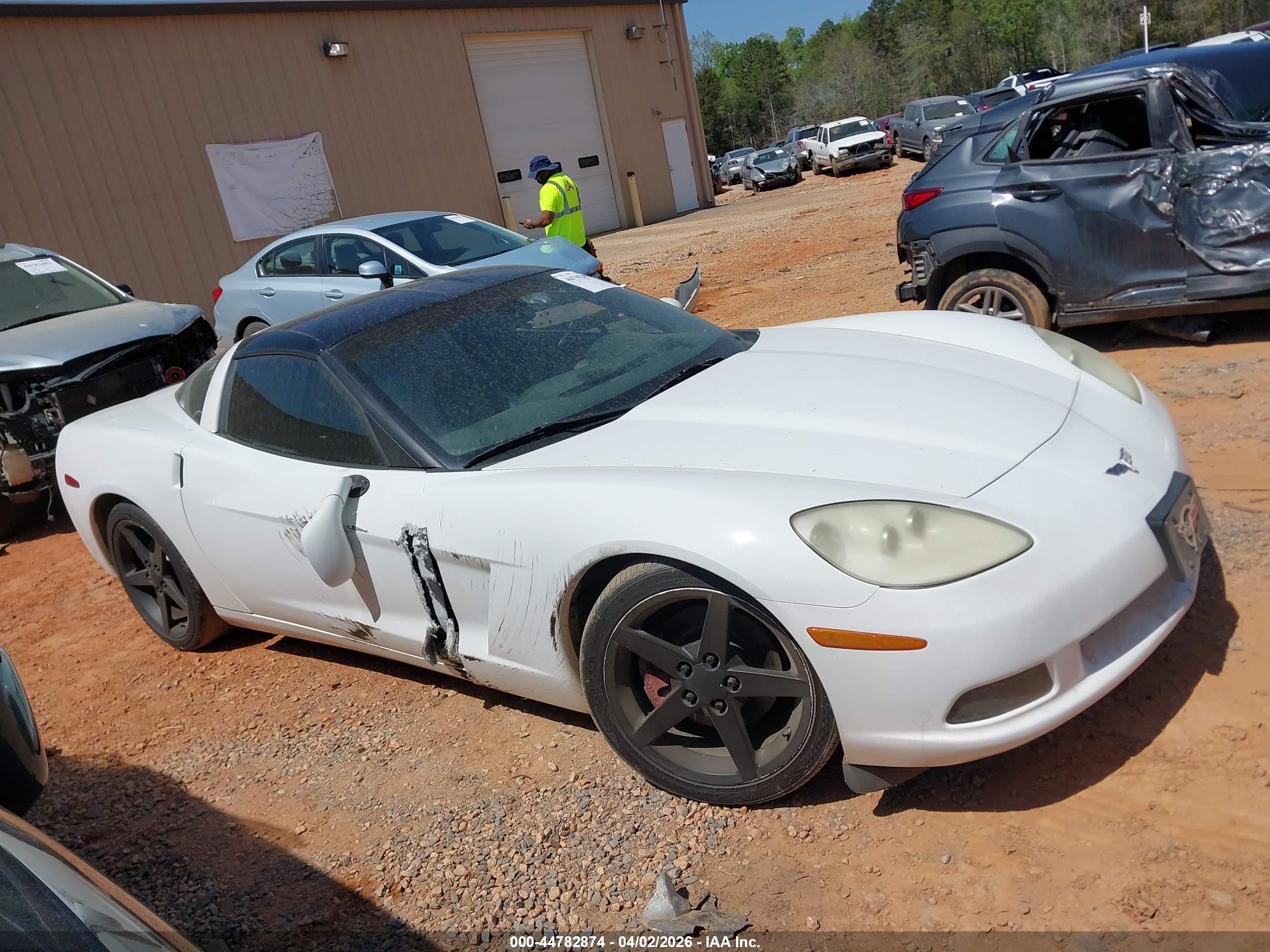 2005 Chevrolet Corvette   White vin: 1G1YY24U255103539