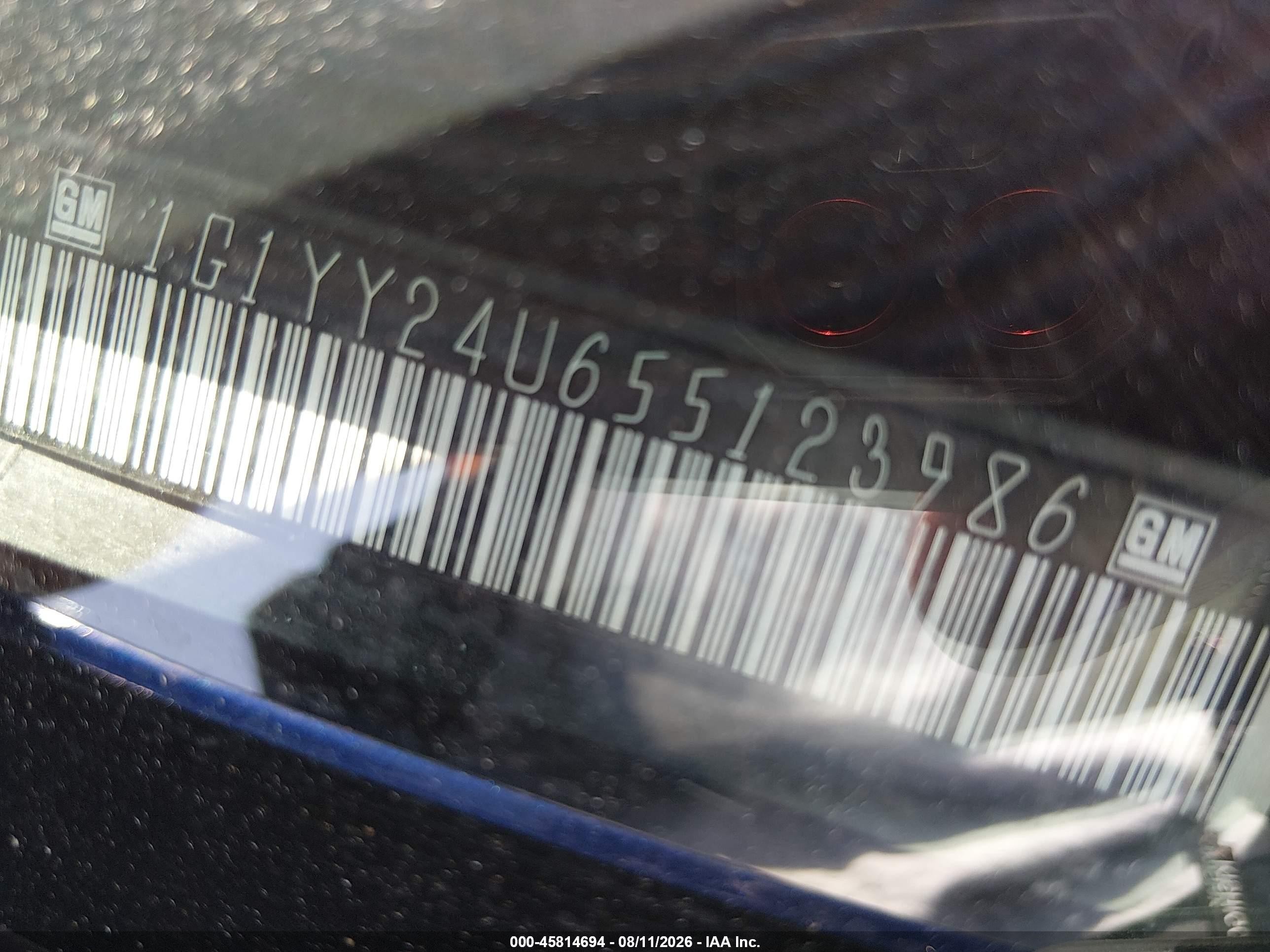 2005 Chevrolet Corvette   Blue vin: 1G1YY24U655123986