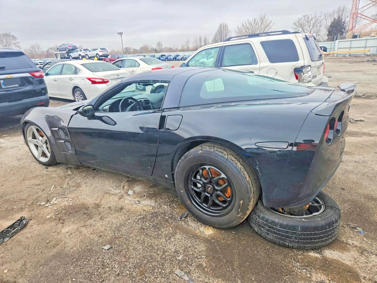 2007 Chevrolet Corvette Black vin: 1G1YY25UX75103015