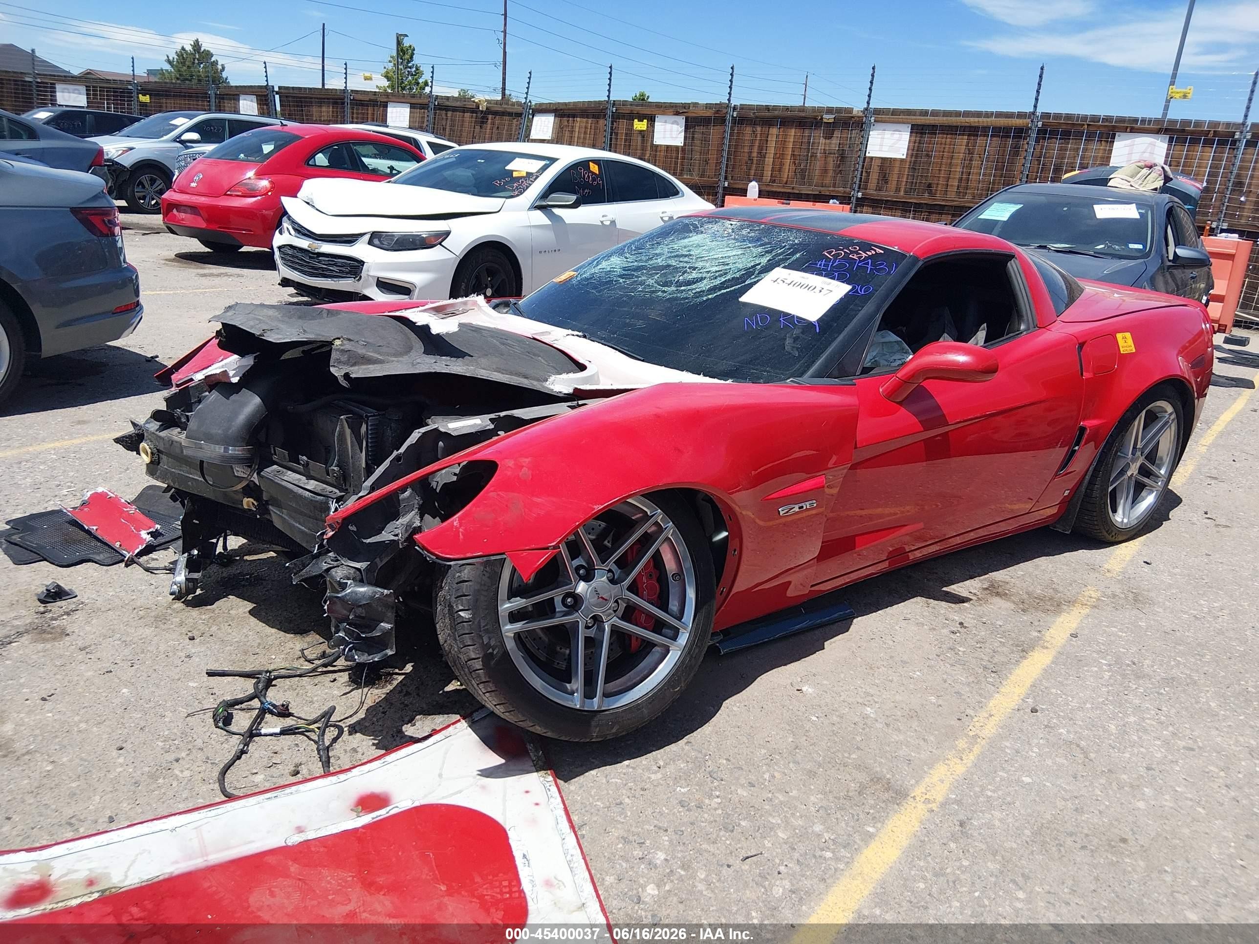 2007 Chevrolet Corvette Z06 Hardtop Red vin: 1G1YY26E375102263