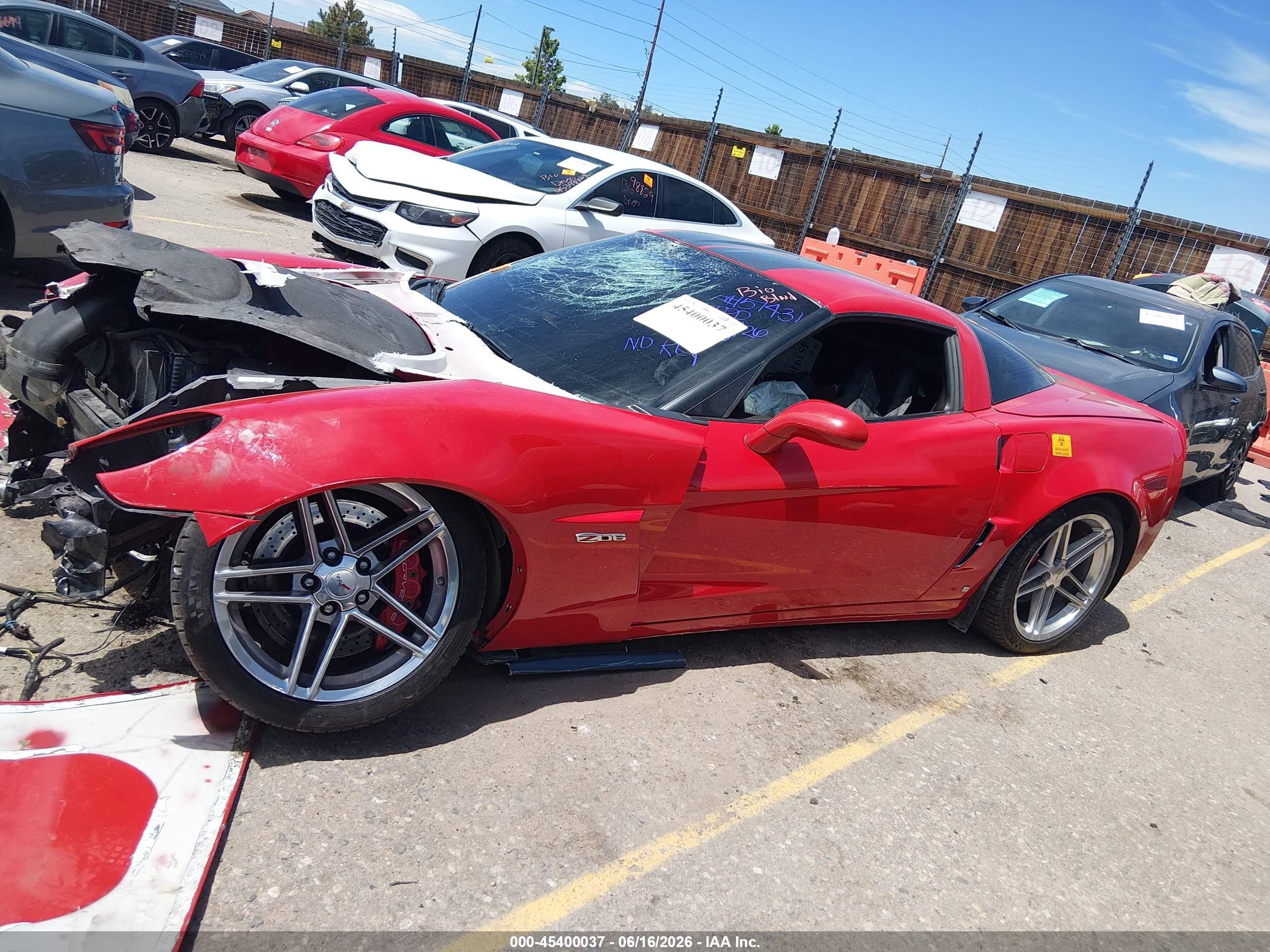 2007 Chevrolet Corvette Z06 Hardtop Red vin: 1G1YY26E375102263