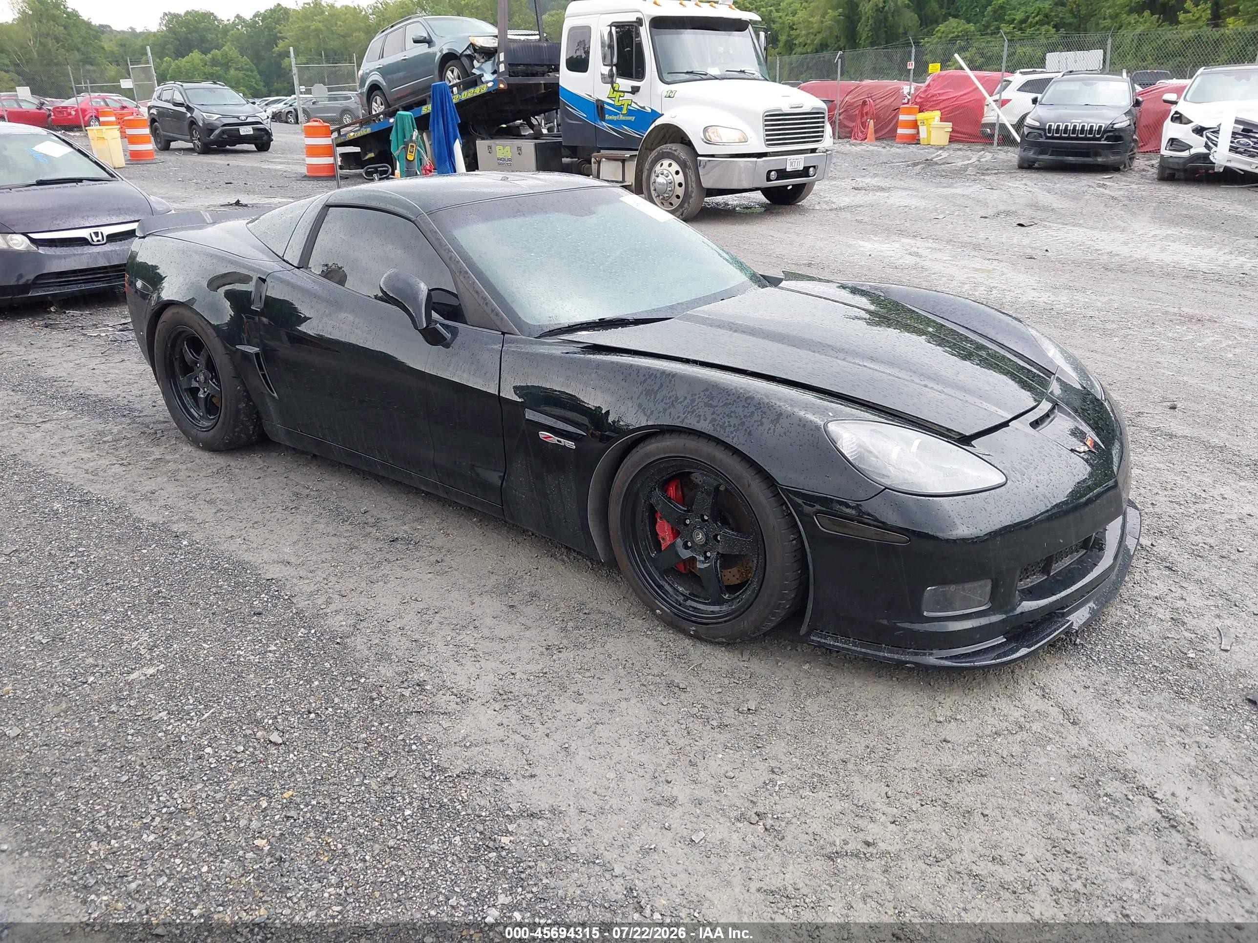 2008 Chevrolet Corvette Z06 Black vin: 1G1YY26E785125983