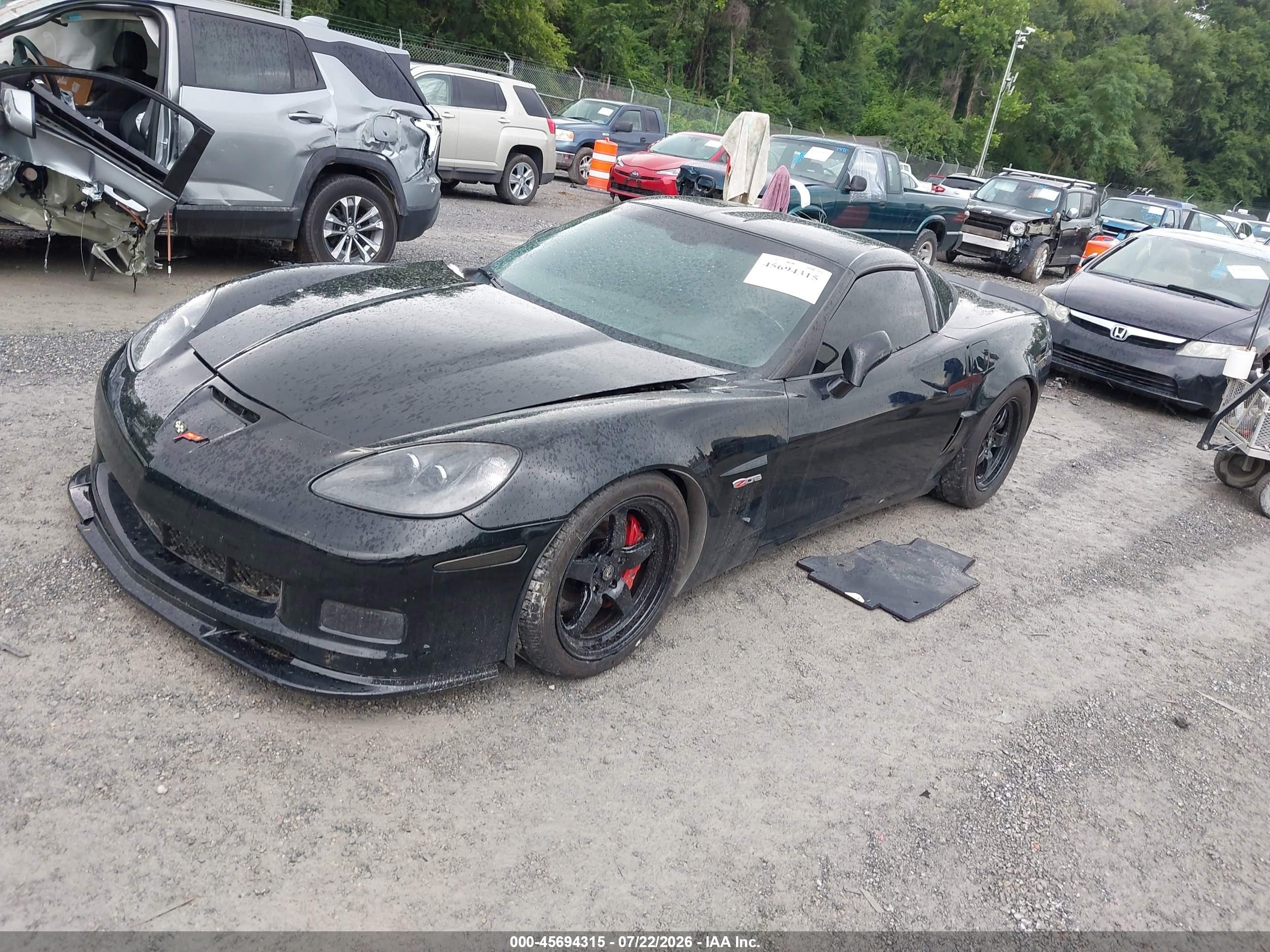 2008 Chevrolet Corvette Z06 Black vin: 1G1YY26E785125983