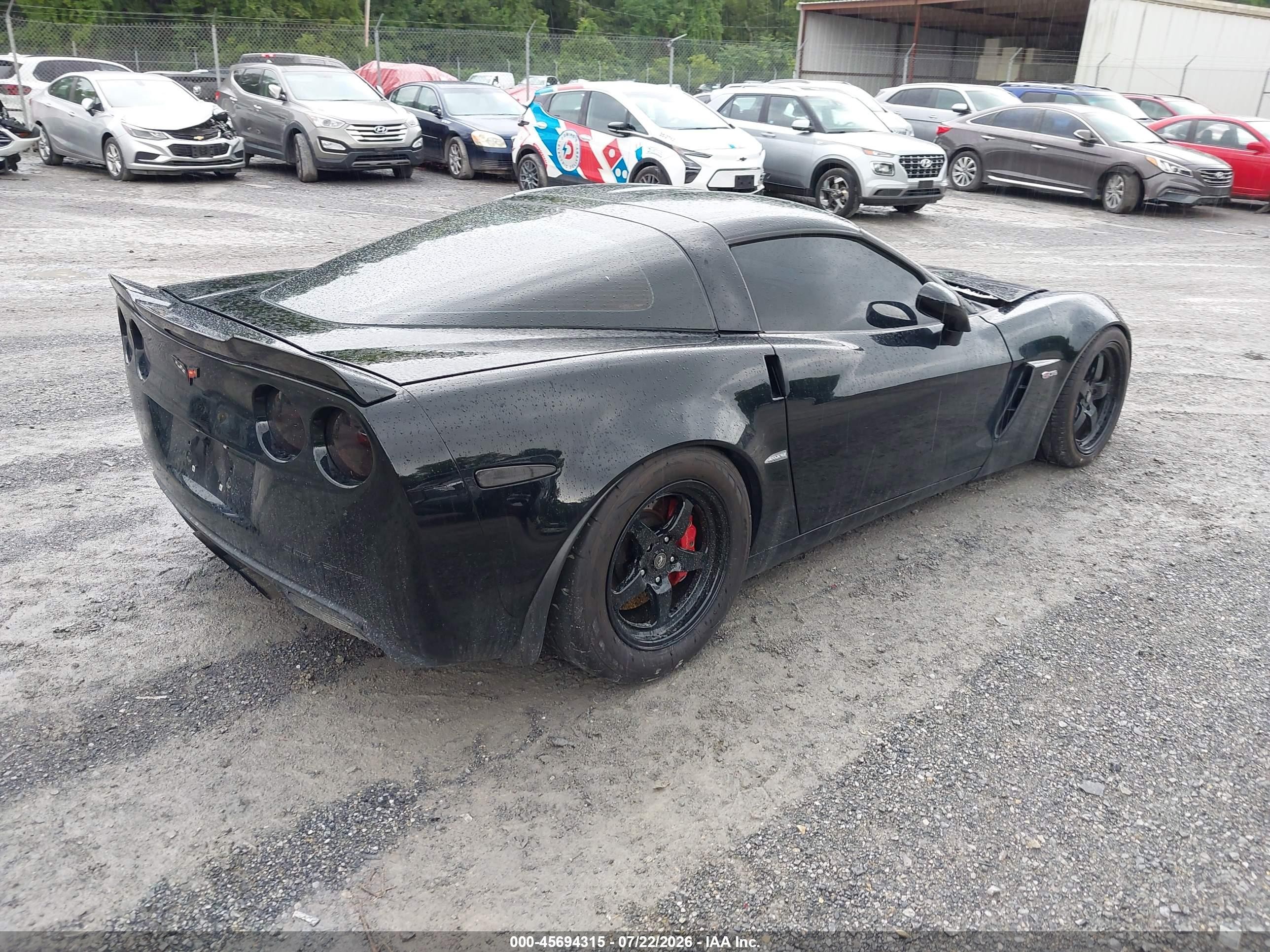 2008 Chevrolet Corvette Z06 Black vin: 1G1YY26E785125983