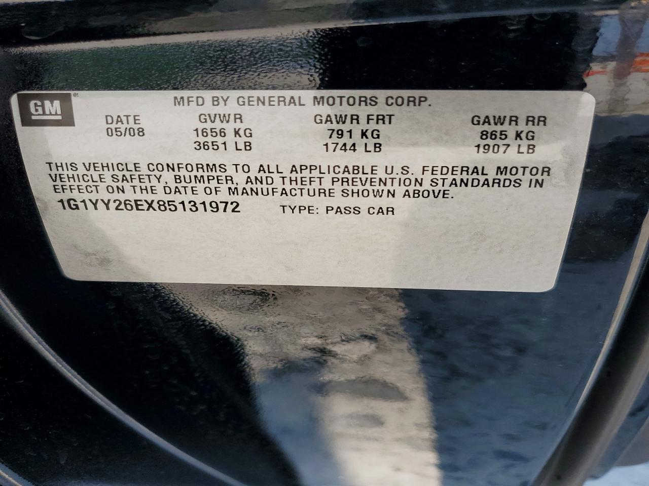 2008 Chevrolet Corvette Z06 Black vin: 1G1YY26EX85131972