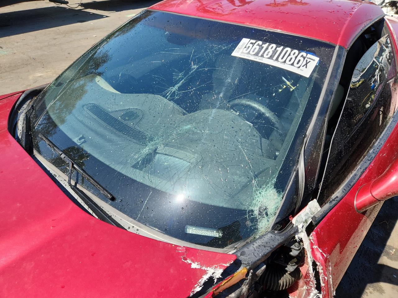 2008 Chevrolet Corvette Red vin: 1G1YY26W685120492 Damage: Windshield, Broken, Replacement Required
