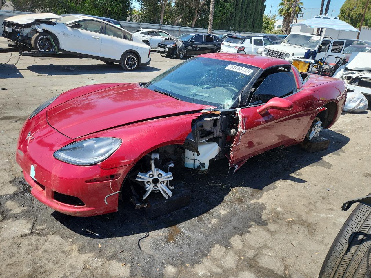 2008 Chevrolet Corvette Red vin: 1G1YY26W685120492 Damage: Left Front Fender, Severe Damage, Replacement Required