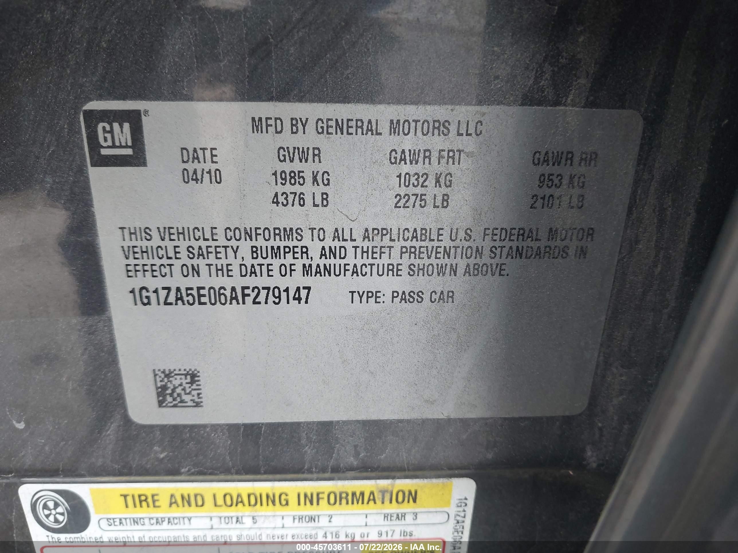 2010 Chevrolet Malibu Ls Gray vin: 1G1ZA5E06AF279147
