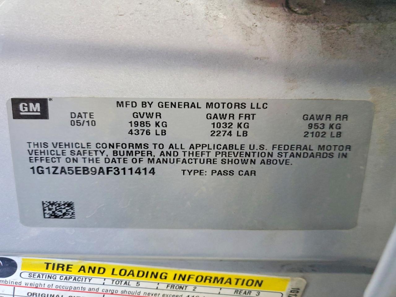 2010 Chevrolet Malibu Ls Silver vin: 1G1ZA5EB9AF311414