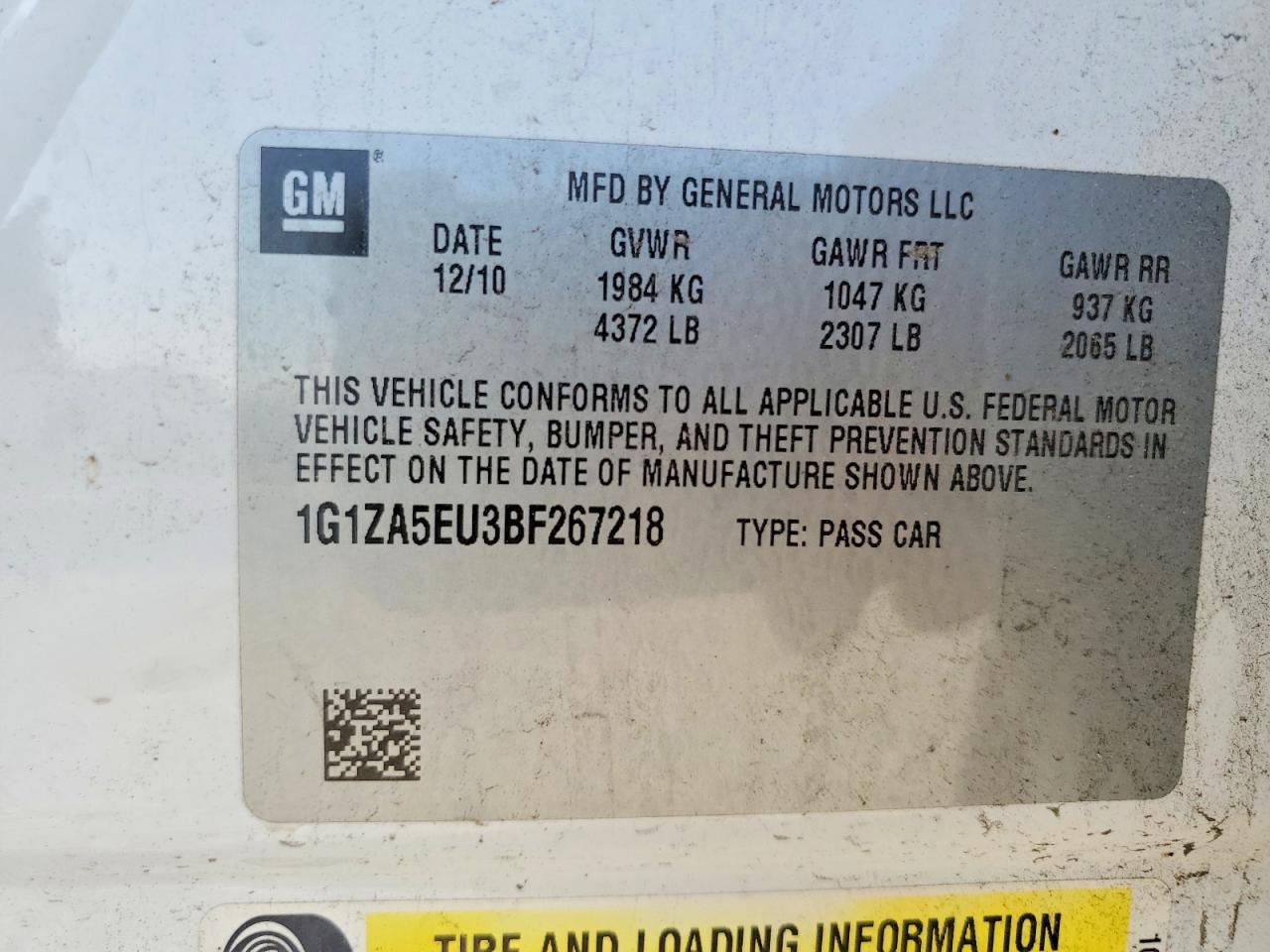 2011 Chevrolet Malibu Ls White vin: 1G1ZA5EU3BF267218