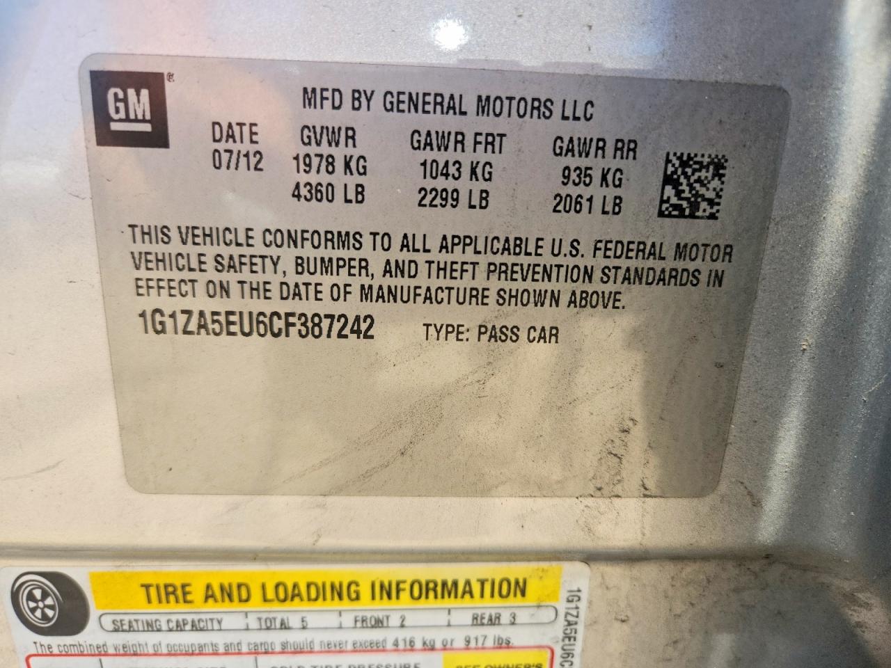 2012 Chevrolet Malibu Ls Silver vin: 1G1ZA5EU6CF387242