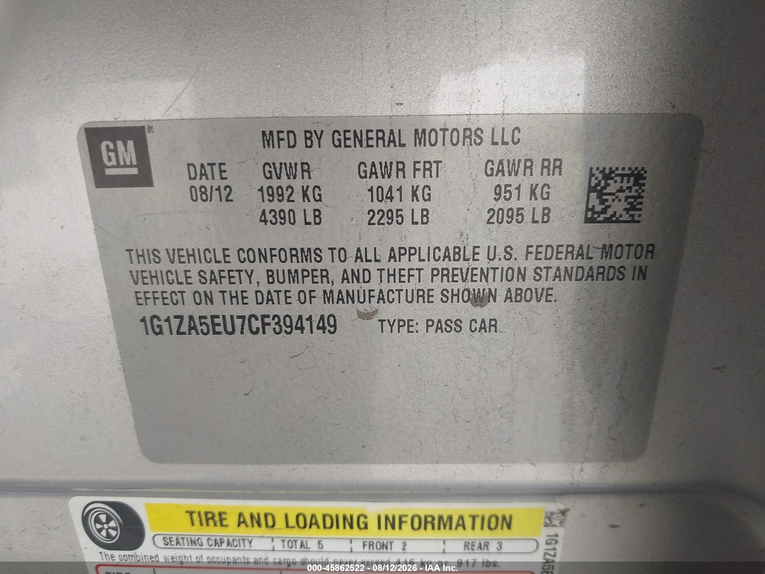 2012 Chevrolet Malibu Ls Silver vin: 1G1ZA5EU7CF394149