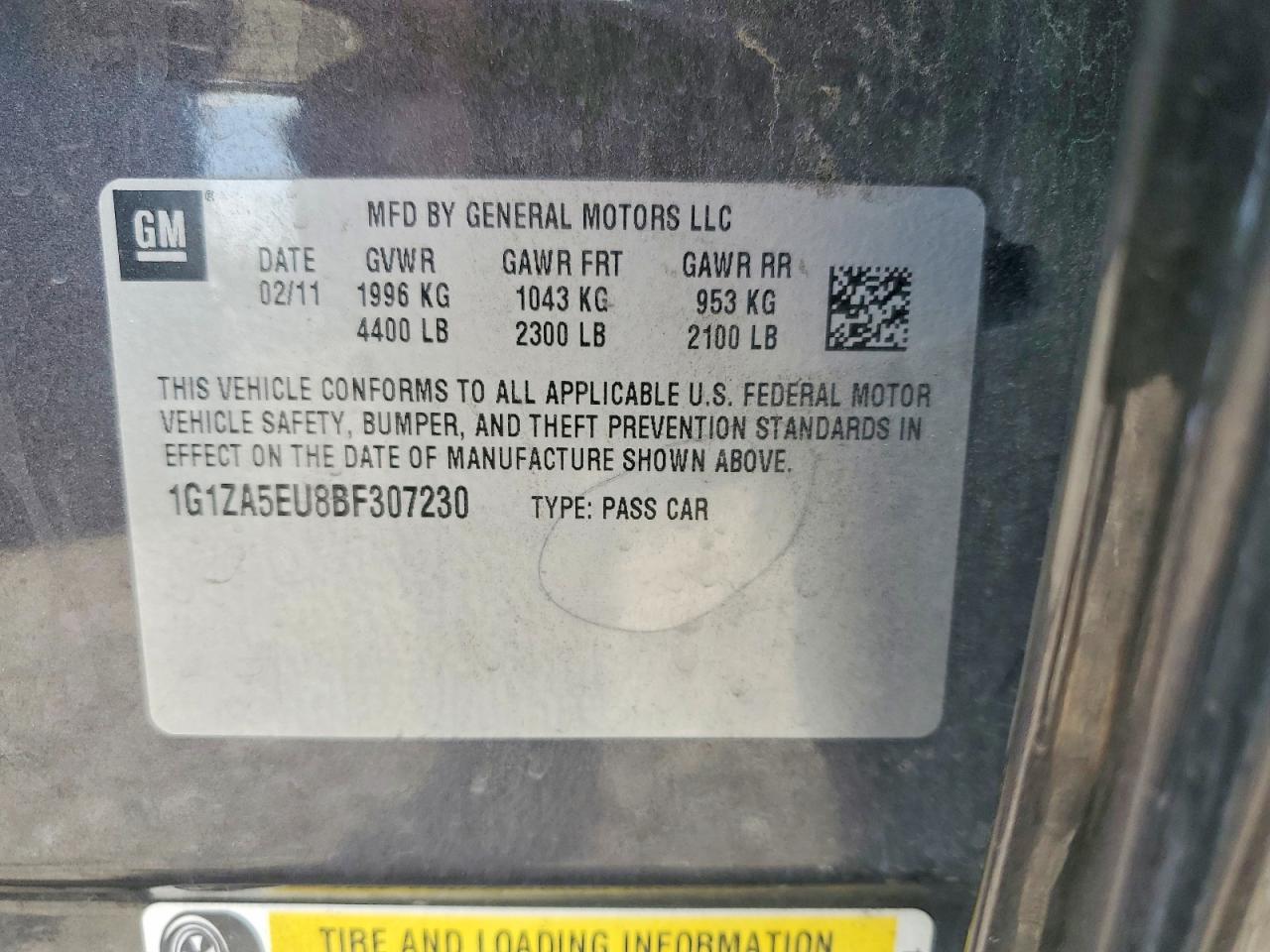 2011 Chevrolet Malibu Ls Gray vin: 1G1ZA5EU8BF307230