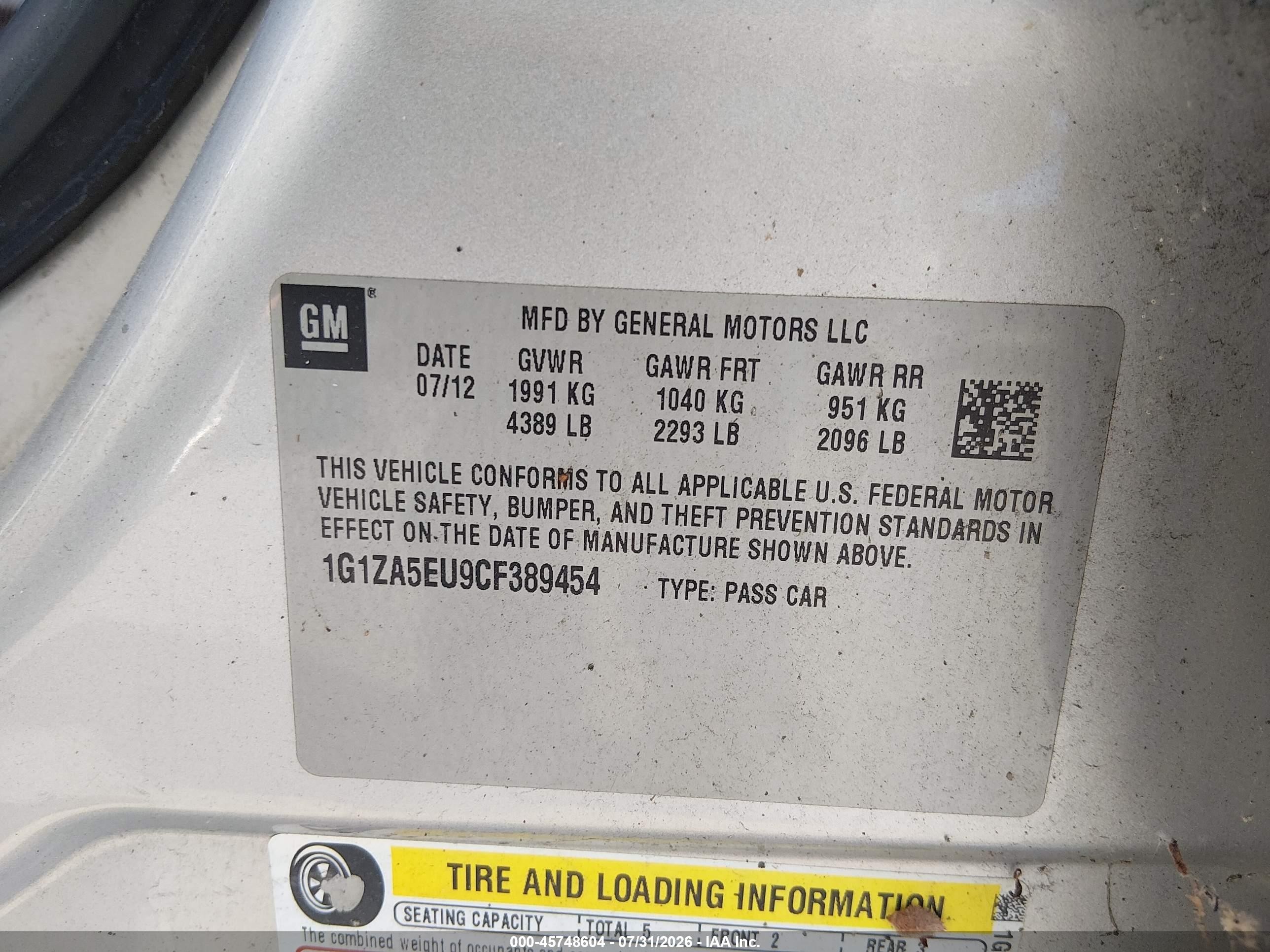 2012 Chevrolet Malibu Ls Silver vin: 1G1ZA5EU9CF389454