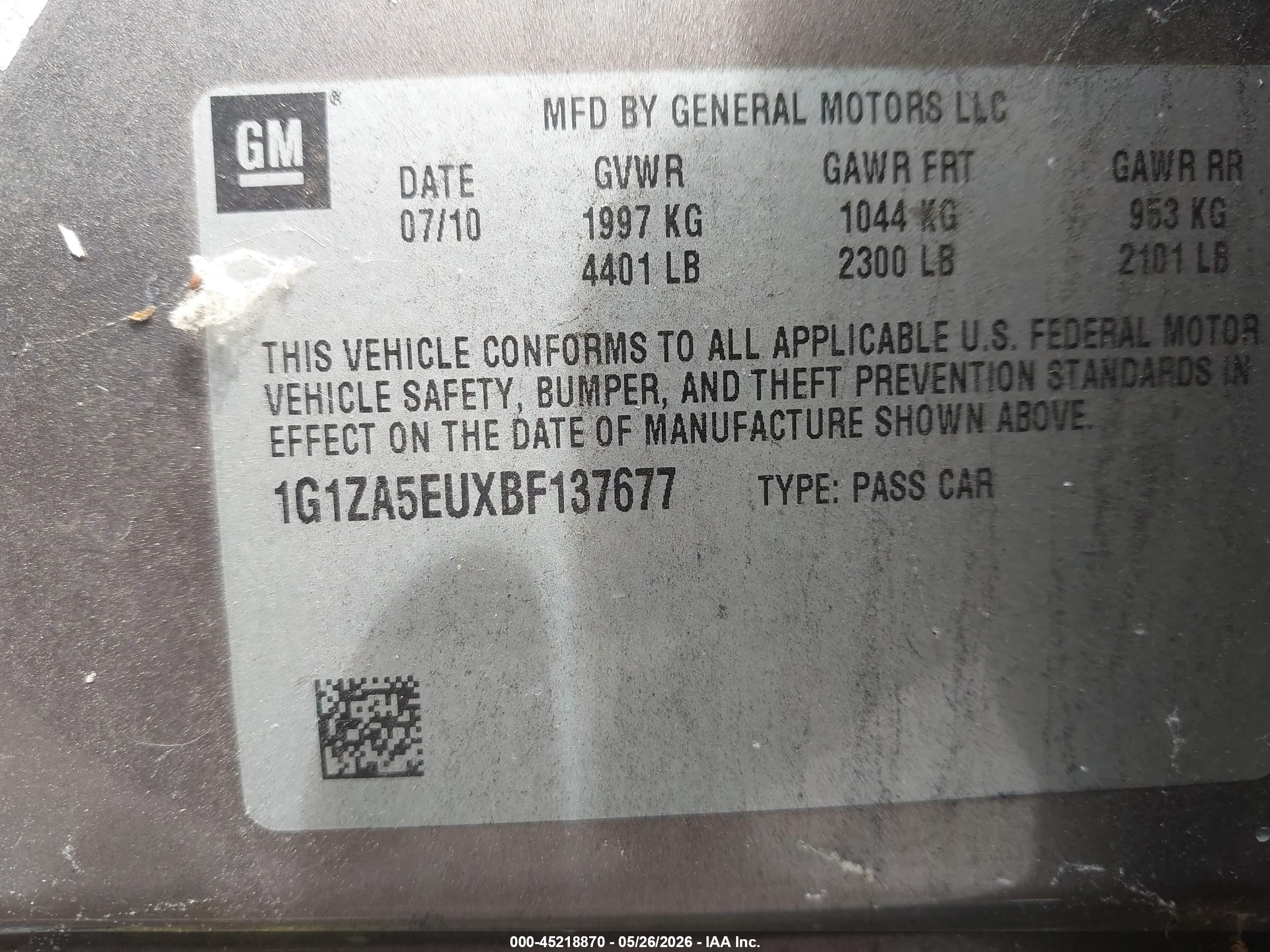2011 Chevrolet Malibu Ls Gray vin: 1G1ZA5EUXBF137677