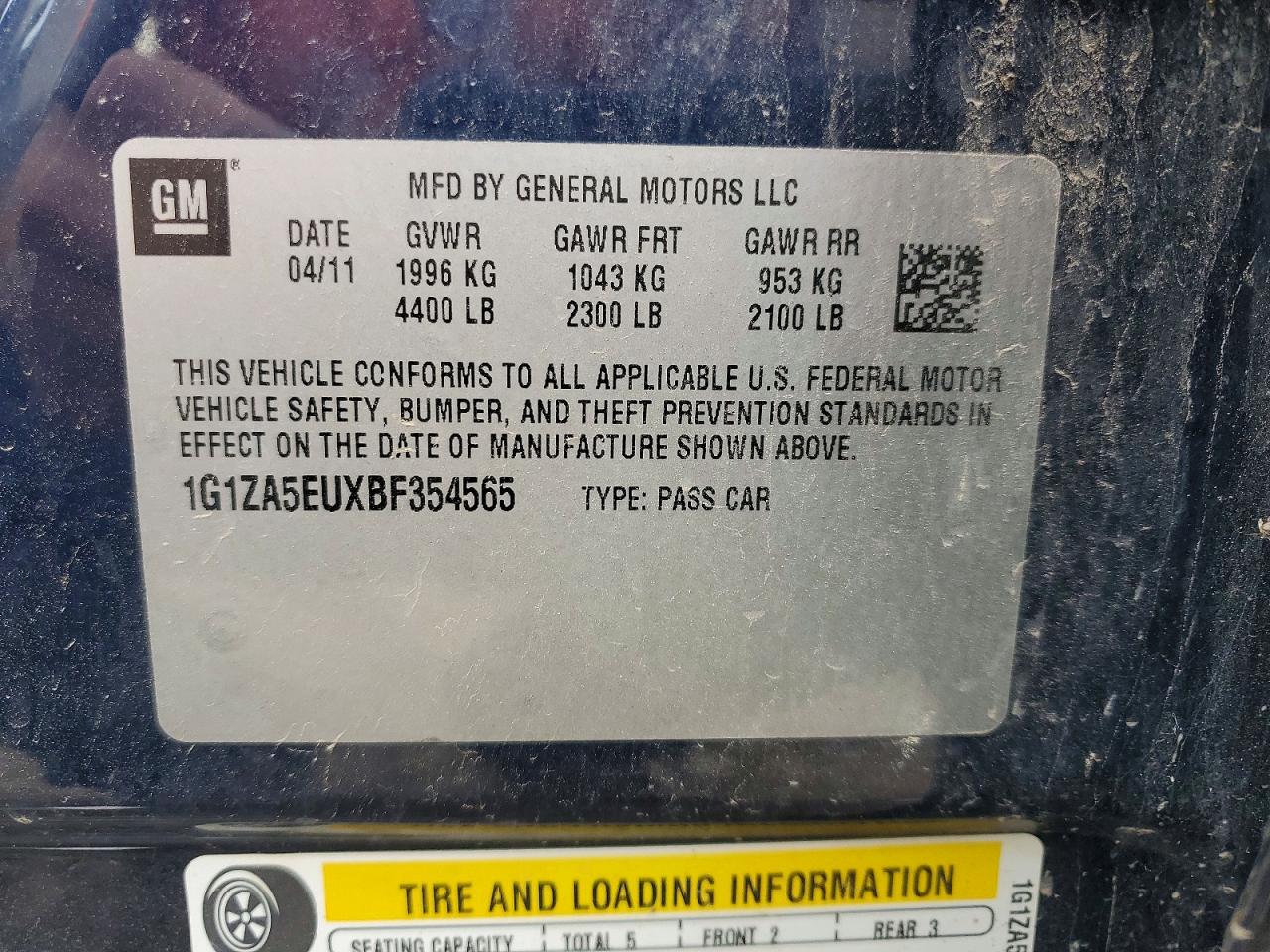 2011 Chevrolet Malibu Ls Blue vin: 1G1ZA5EUXBF354565