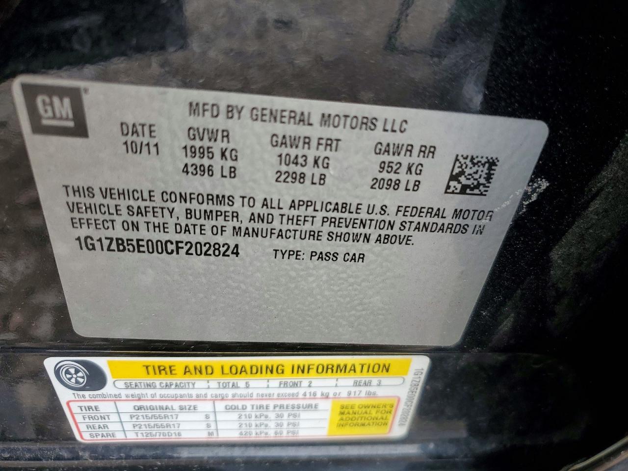 2012 Chevrolet Malibu Ls Black vin: 1G1ZB5E00CF202824