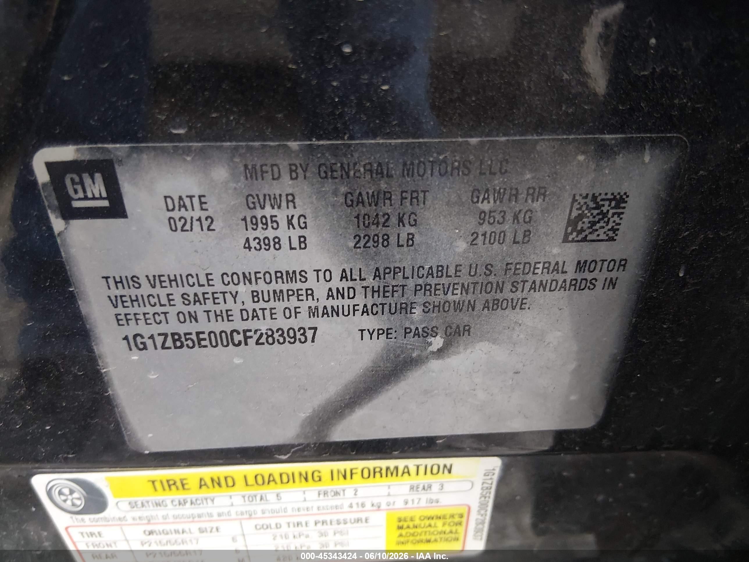 2012 Chevrolet Malibu Ls Черный vin: 1G1ZB5E00CF283937