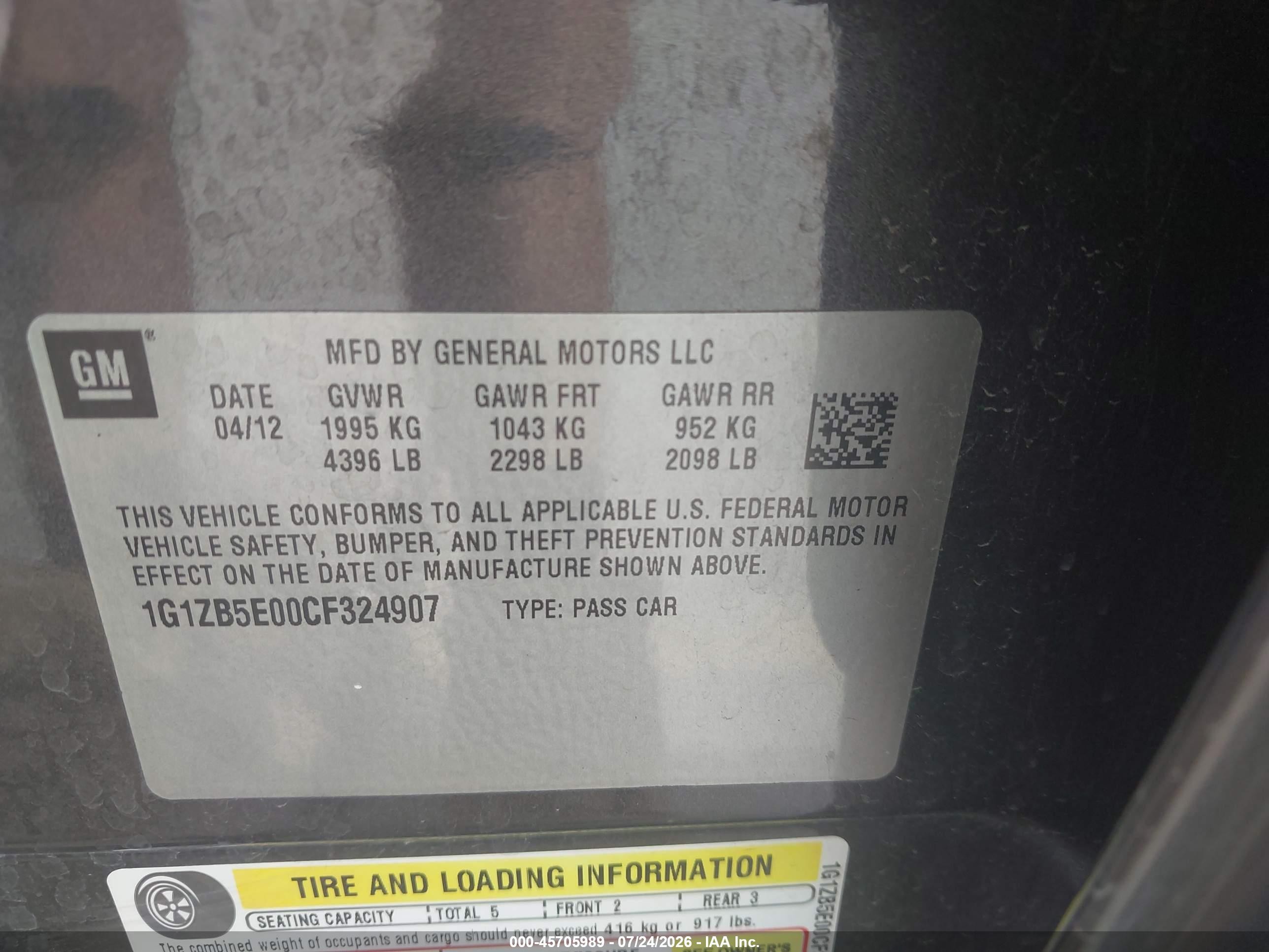 2012 Chevrolet Malibu Ls Gray vin: 1G1ZB5E00CF324907