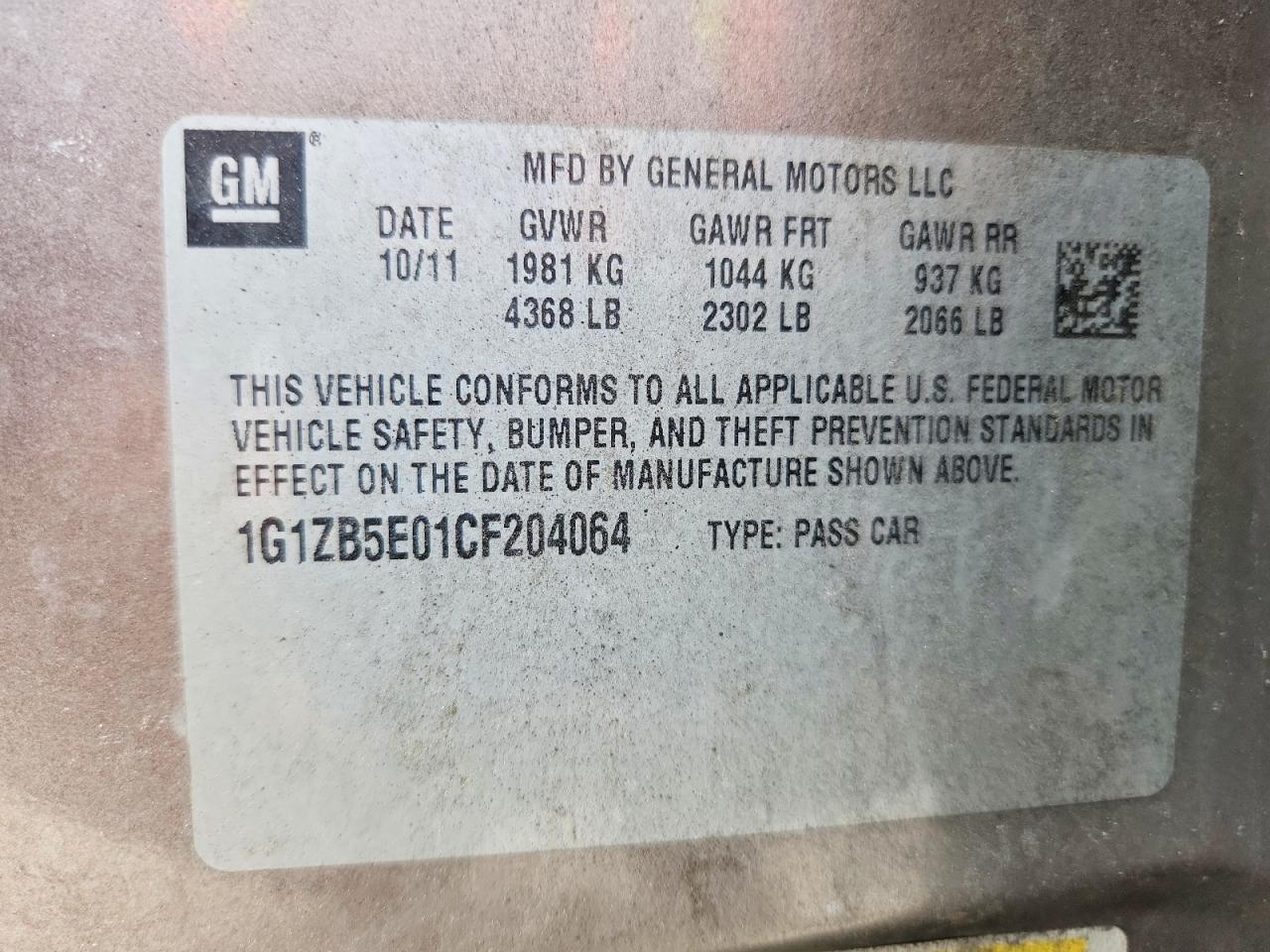 2012 Chevrolet Malibu Ls Gray vin: 1G1ZB5E01CF204064
