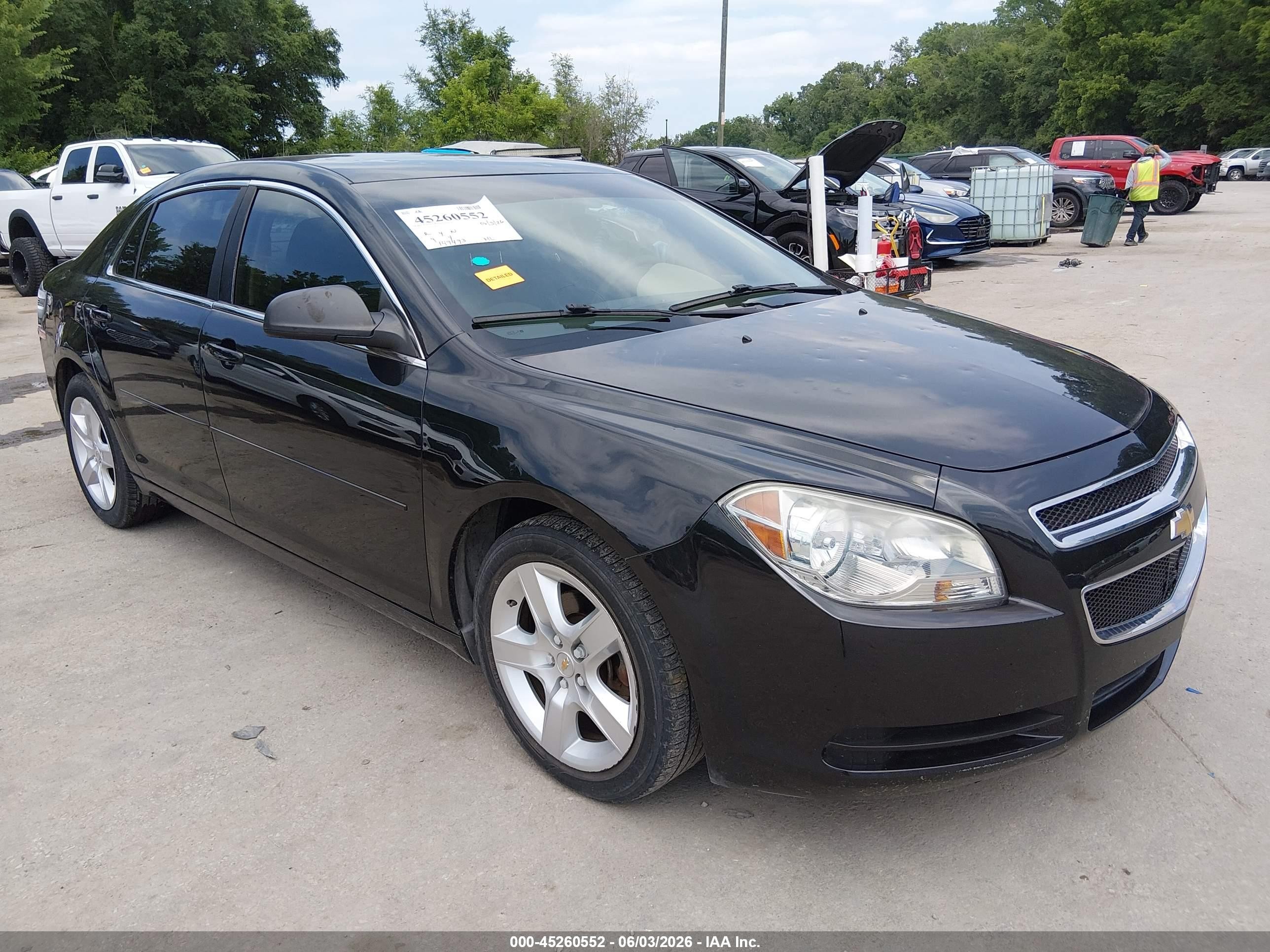 2012 Chevrolet Malibu Ls Black vin: 1G1ZB5E02CF147437