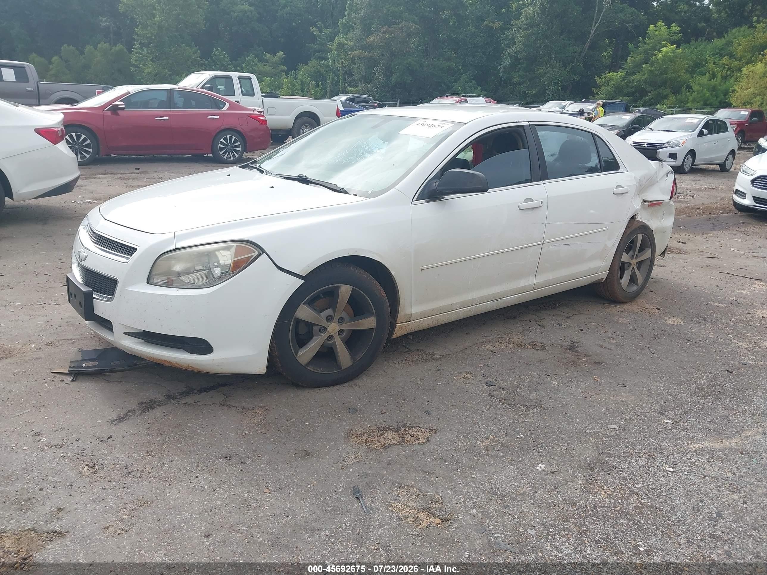 2012 Chevrolet Malibu Ls White vin: 1G1ZB5E02CF152315