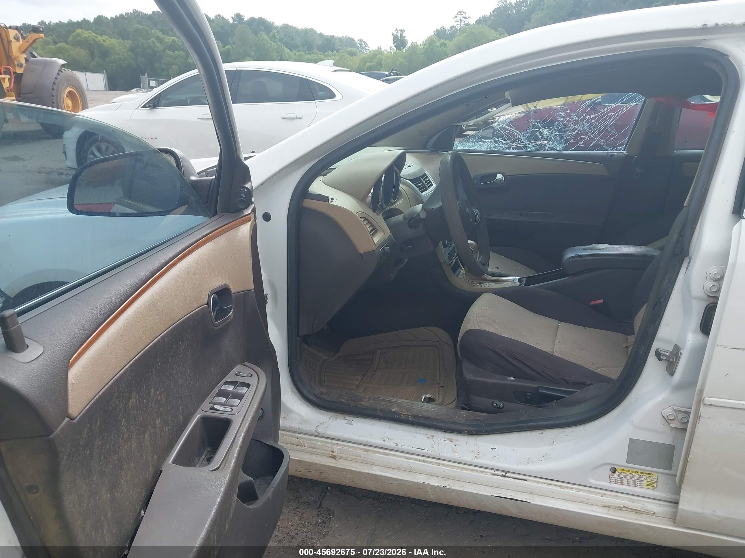 2012 Chevrolet Malibu Ls White vin: 1G1ZB5E02CF152315