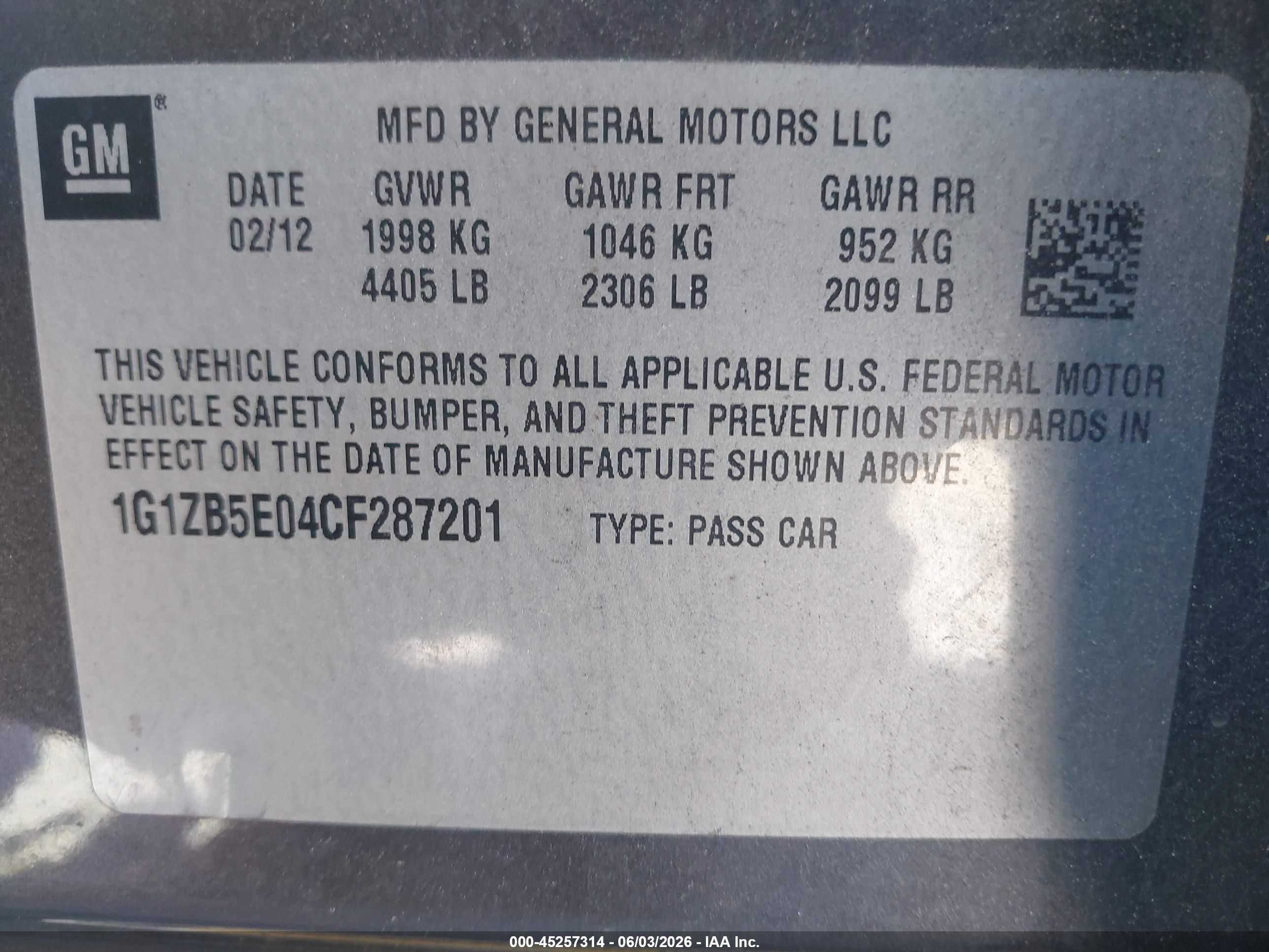 2012 Chevrolet Malibu Ls Gray vin: 1G1ZB5E04CF287201