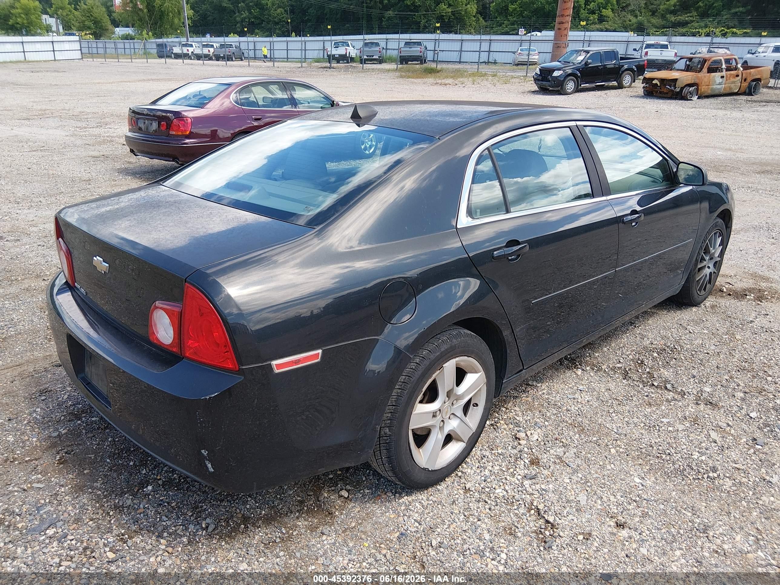 2012 Chevrolet Malibu Ls Black vin: 1G1ZB5E05CF151109