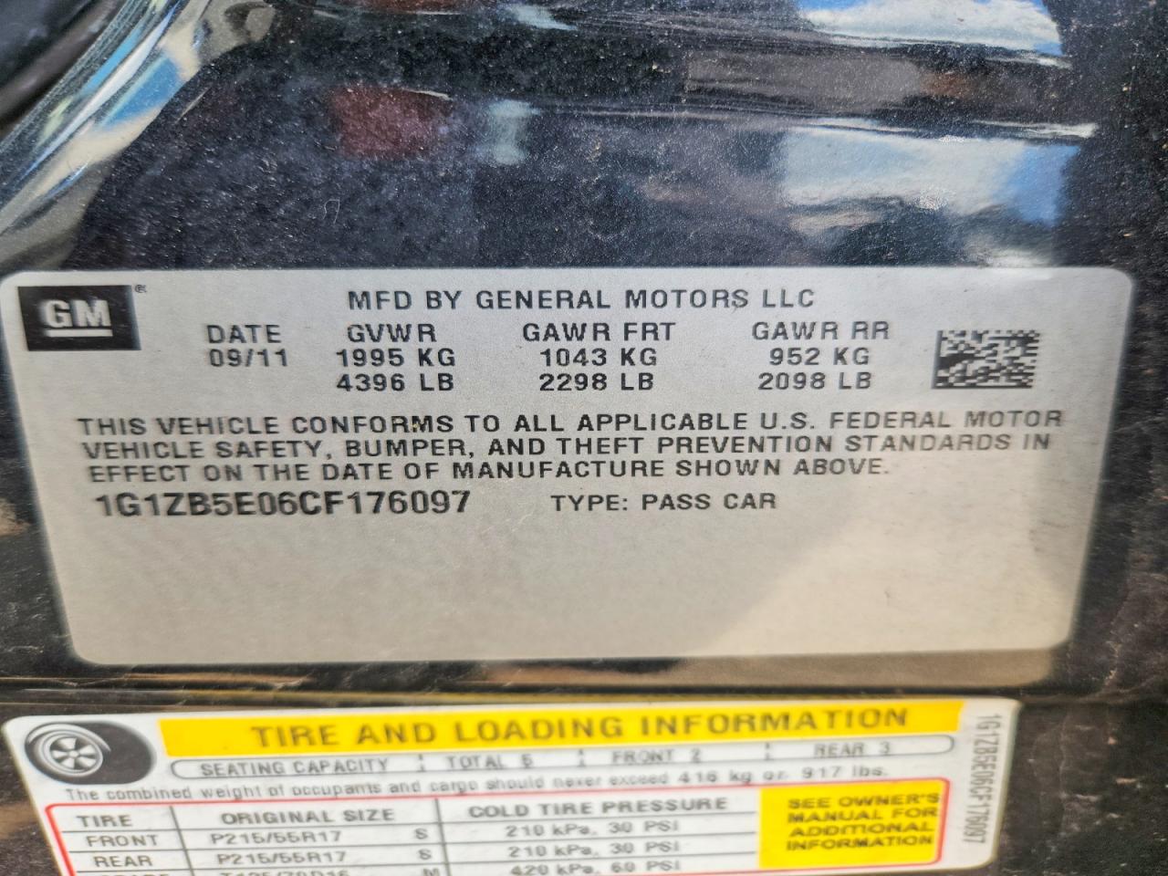 2012 Chevrolet Malibu Charcoal vin: 1G1ZB5E06CF176097
