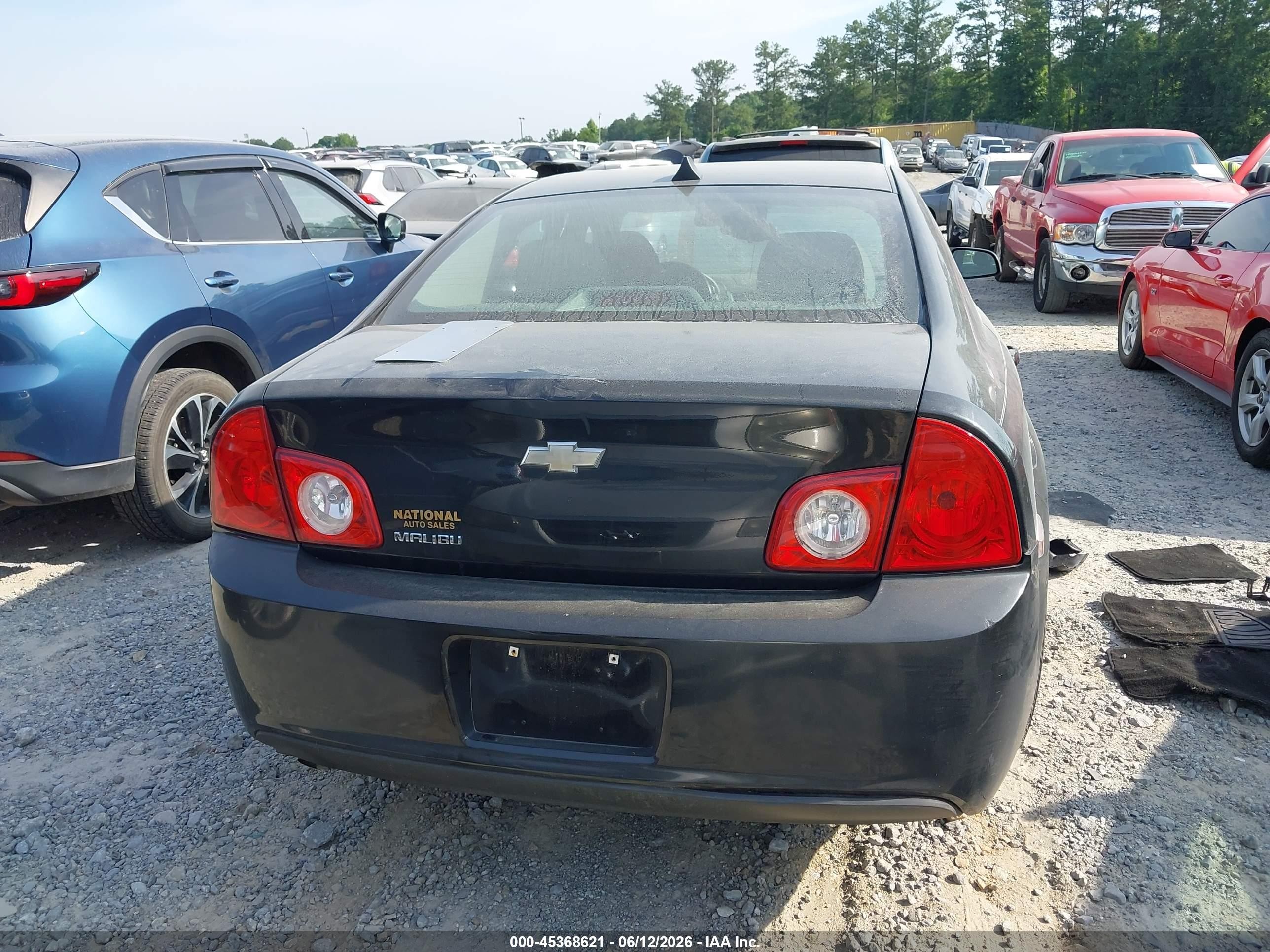 2012 Chevrolet Malibu Ls Black vin: 1G1ZB5E06CF237660