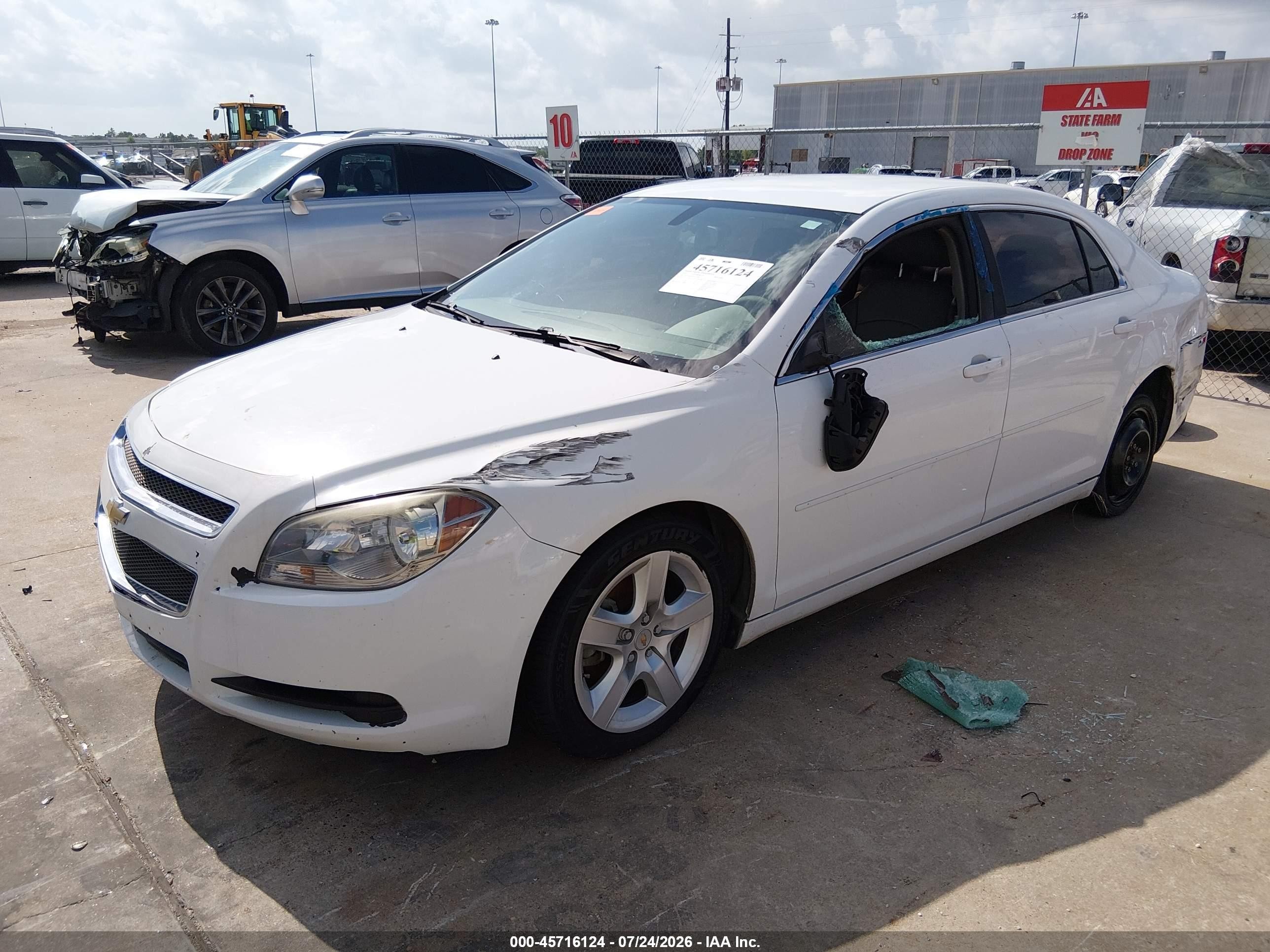 2012 Chevrolet Malibu Ls White vin: 1G1ZB5E07CF211908