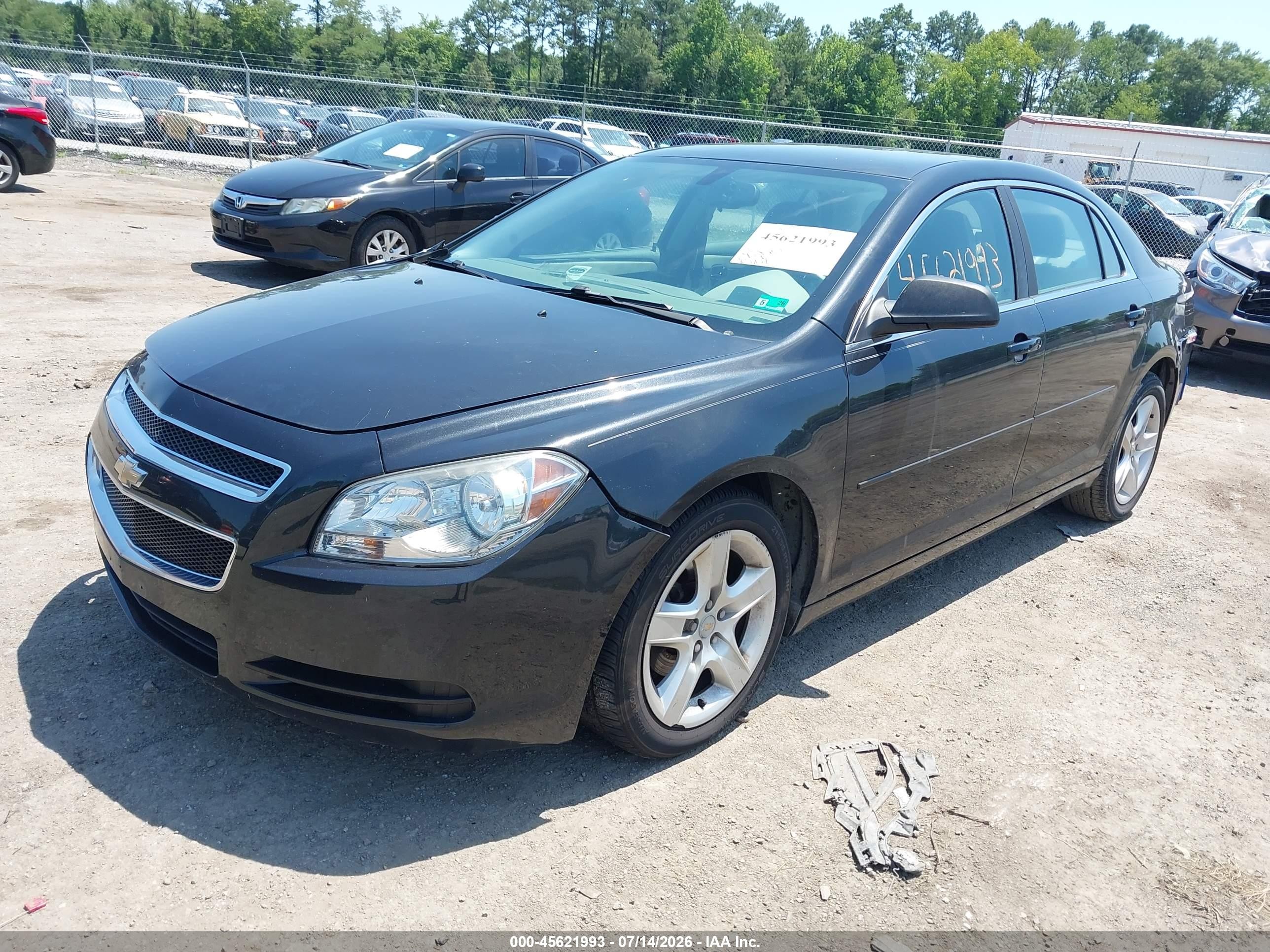 2012 Chevrolet Malibu Ls Black vin: 1G1ZB5E08CF221752