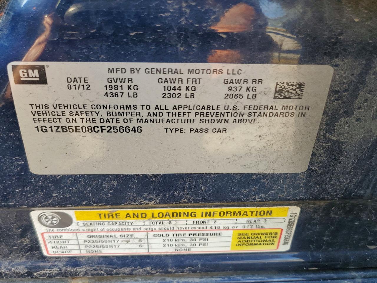 2012 Chevrolet Malibu Ls Blue vin: 1G1ZB5E08CF256646