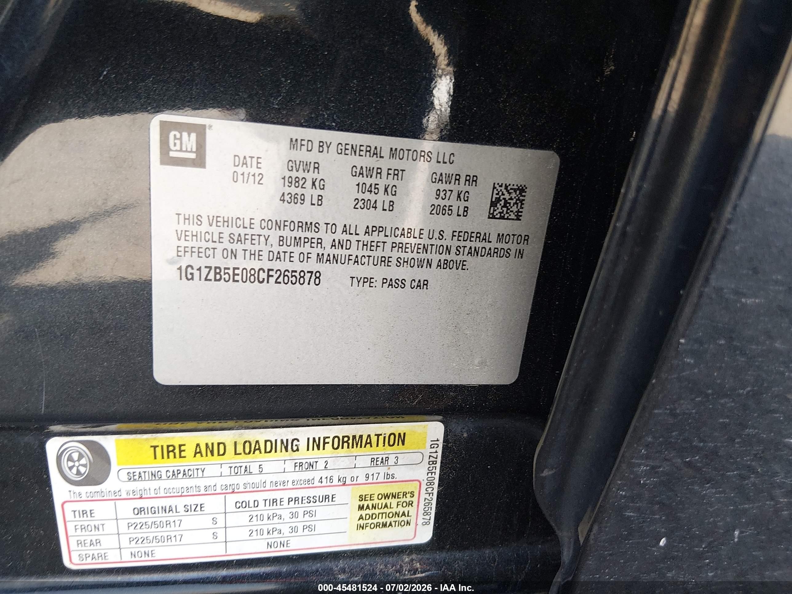 2012 Chevrolet Malibu Ls Black vin: 1G1ZB5E08CF265878