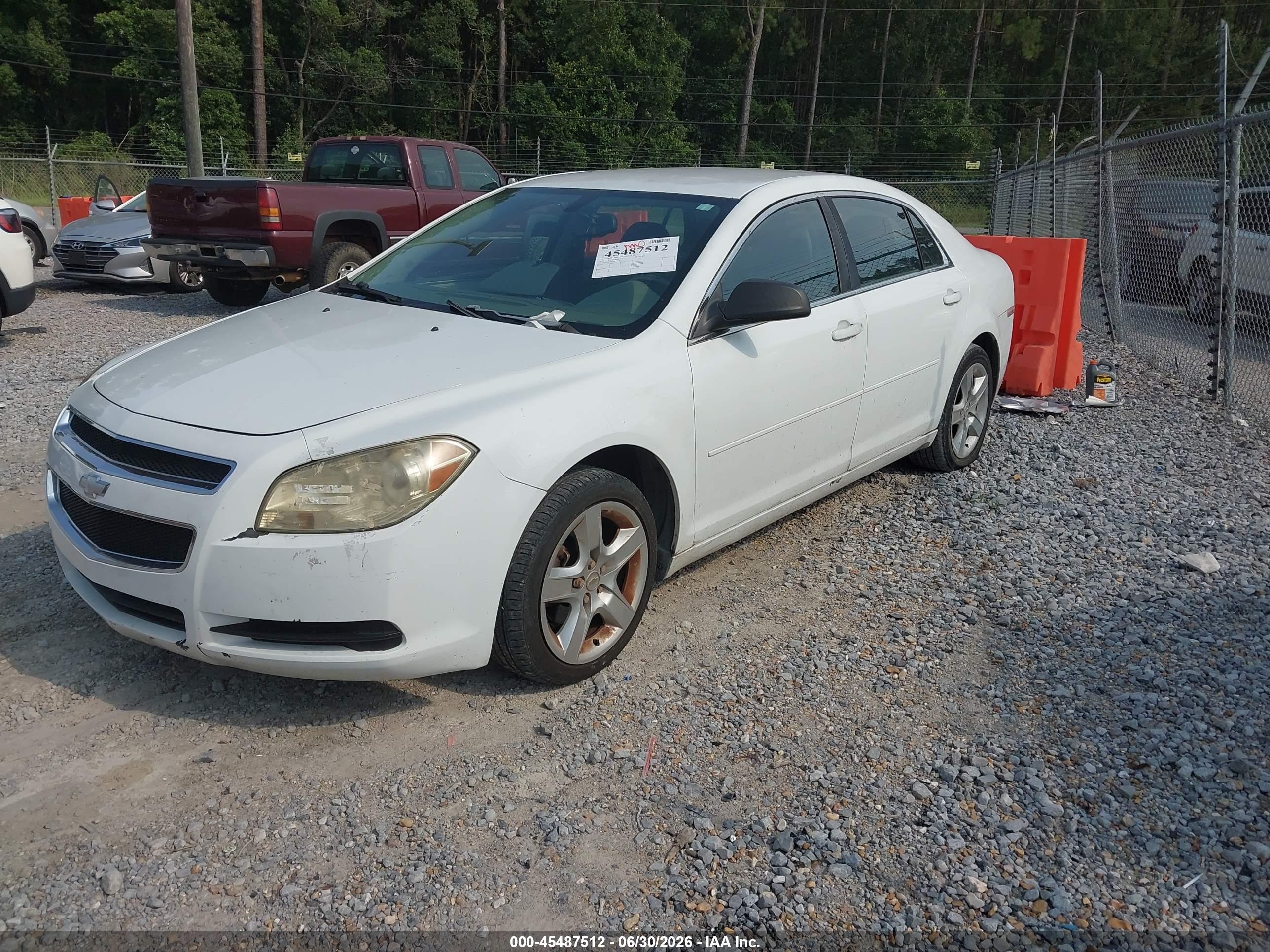 2012 Chevrolet Malibu Ls White vin: 1G1ZB5E09CF112698