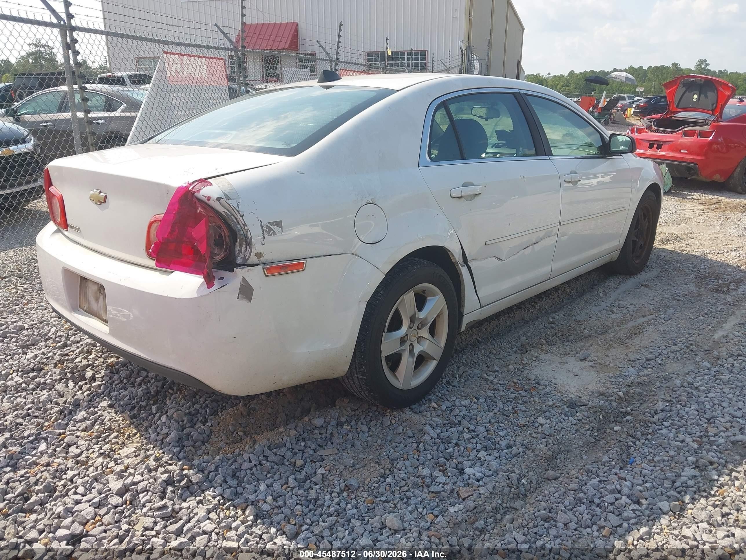 2012 Chevrolet Malibu Ls White vin: 1G1ZB5E09CF112698